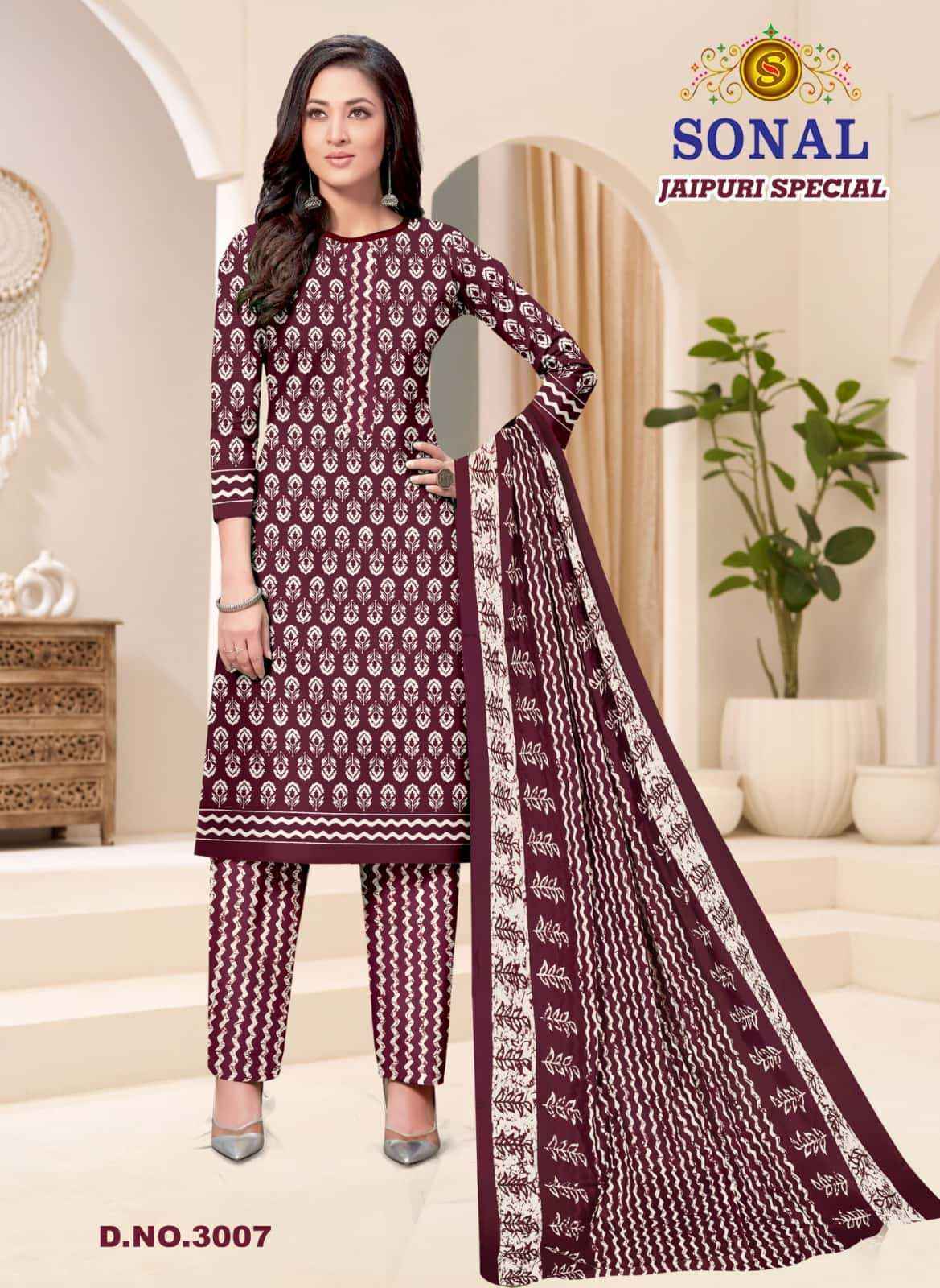Sonal Textile Jaipuri Special Vol 3 Unstitch Cotton Dress Material _ Wholesale Factory Rate ( 10 Pcs Catalog )