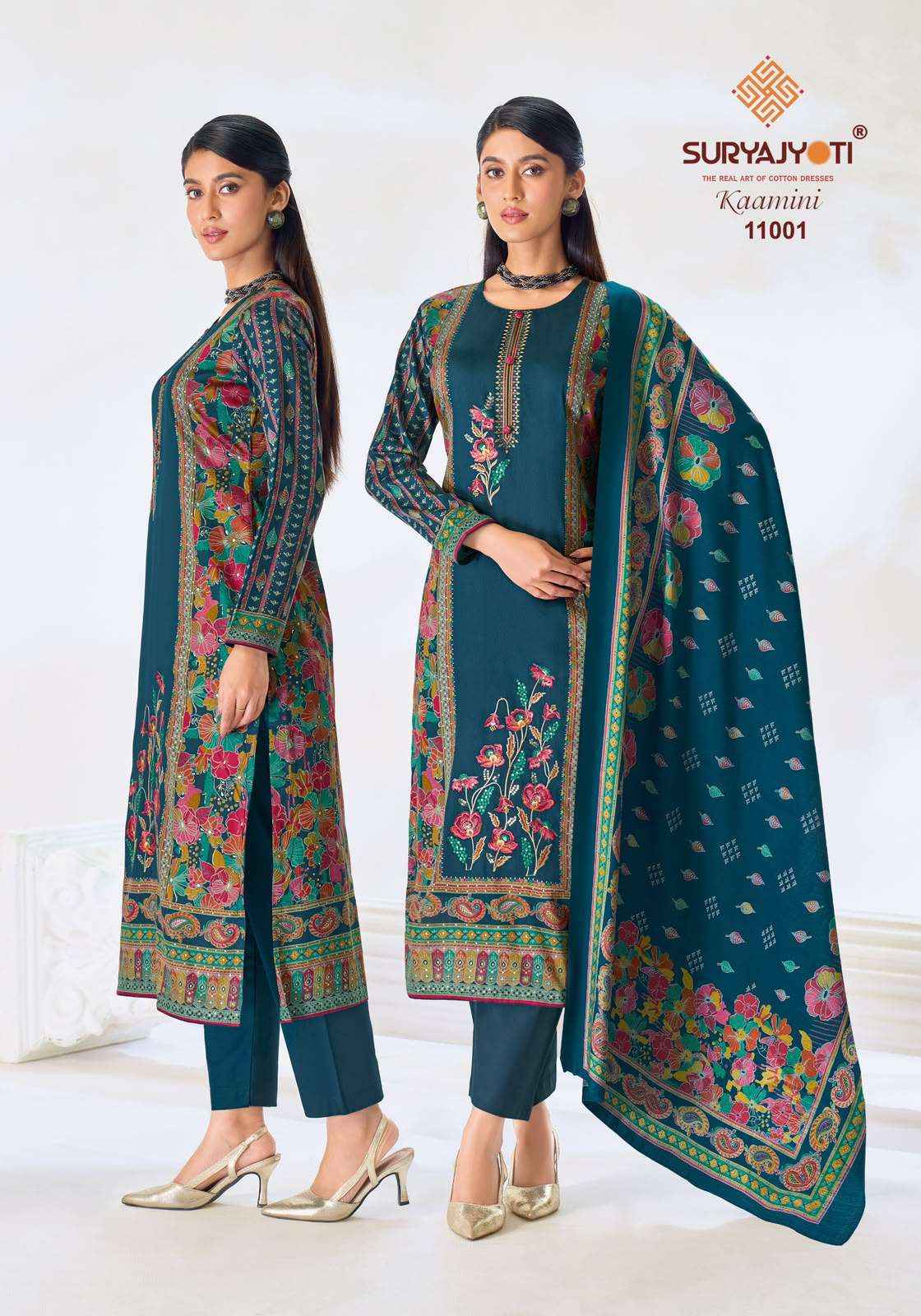 Suryajyoti Kaamini Vol 11 Premium Wear Satin Dress Material _ Wholesale Factory Rate ( 6 Pcs Catalog )