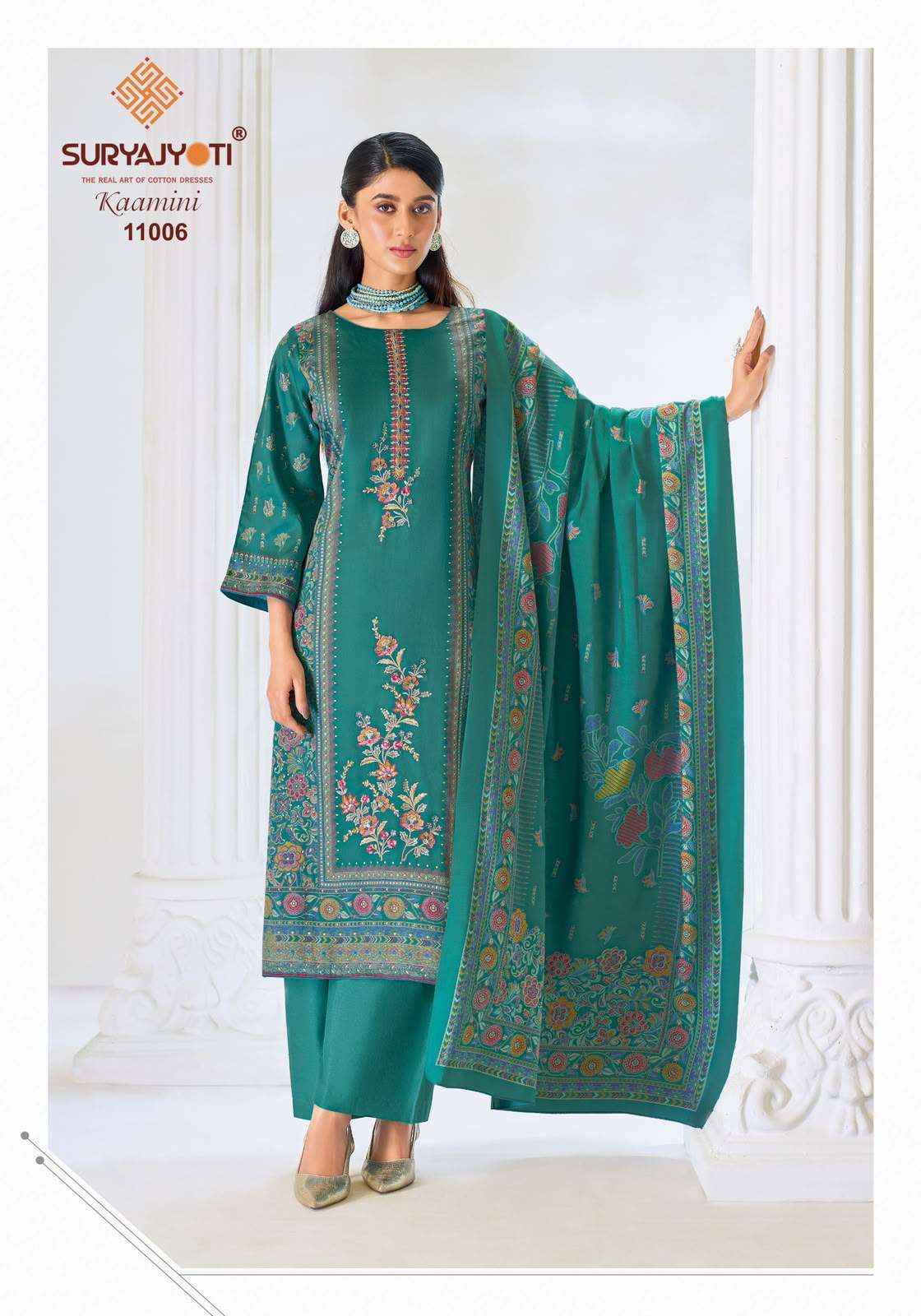 Suryajyoti Kaamini Vol 11 Premium Wear Satin Dress Material _ Wholesale Factory Rate ( 6 Pcs Catalog )