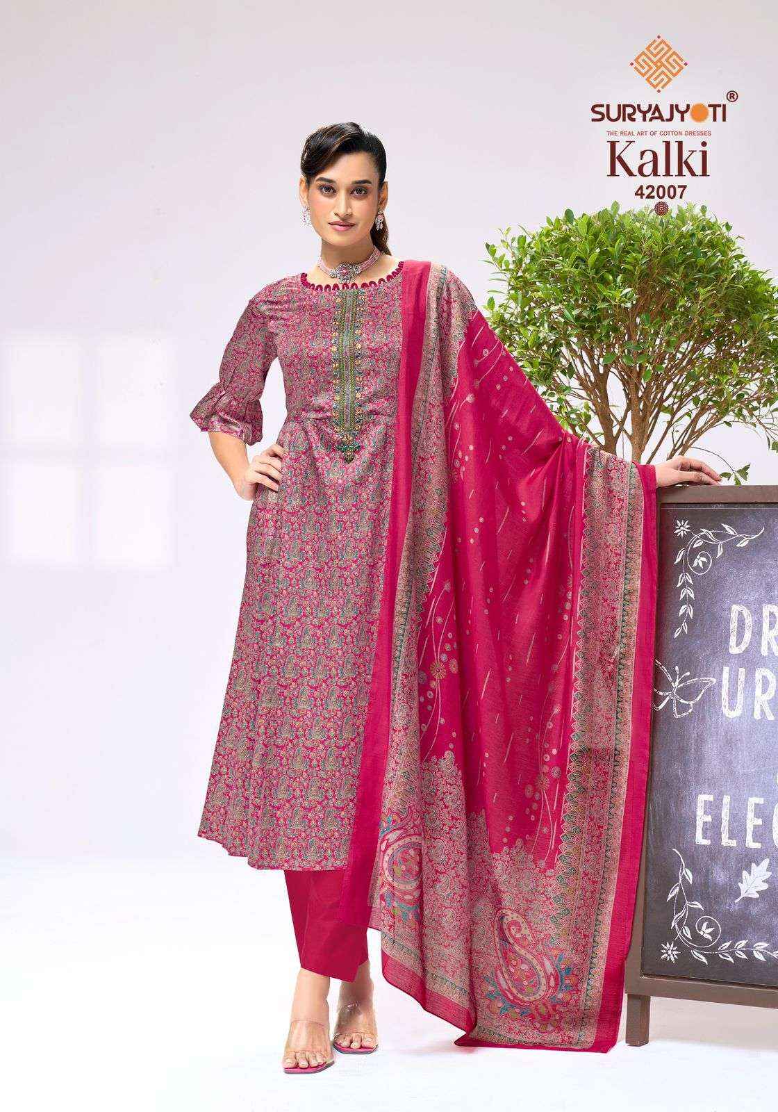 Suryajyoti Kalki Vol 42 Fancy Jam Satin Dress Material _ Wholesale Factory Rate ( 8 Pcs Catalog )