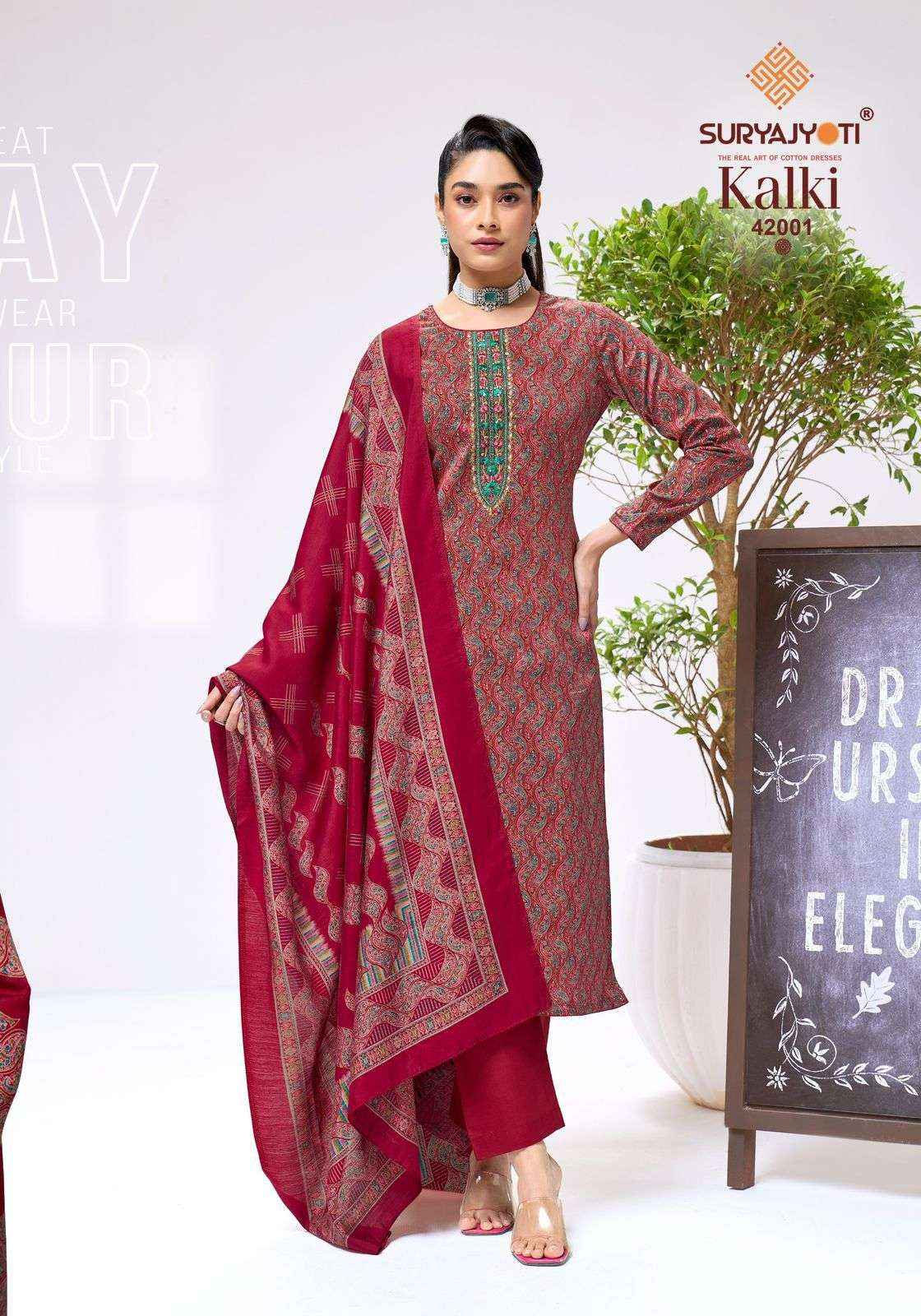 Suryajyoti Kalki Vol 42 Fancy Jam Satin Dress Material _ Wholesale Factory Rate ( 8 Pcs Catalog )