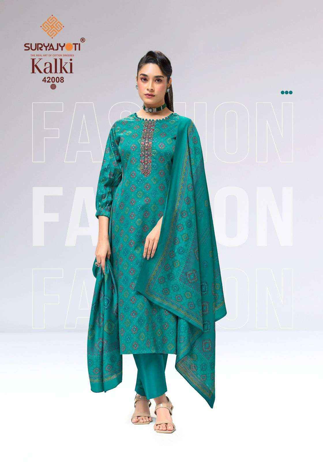 Suryajyoti Kalki Vol 42 Fancy Jam Satin Dress Material _ Wholesale Factory Rate ( 8 Pcs Catalog )