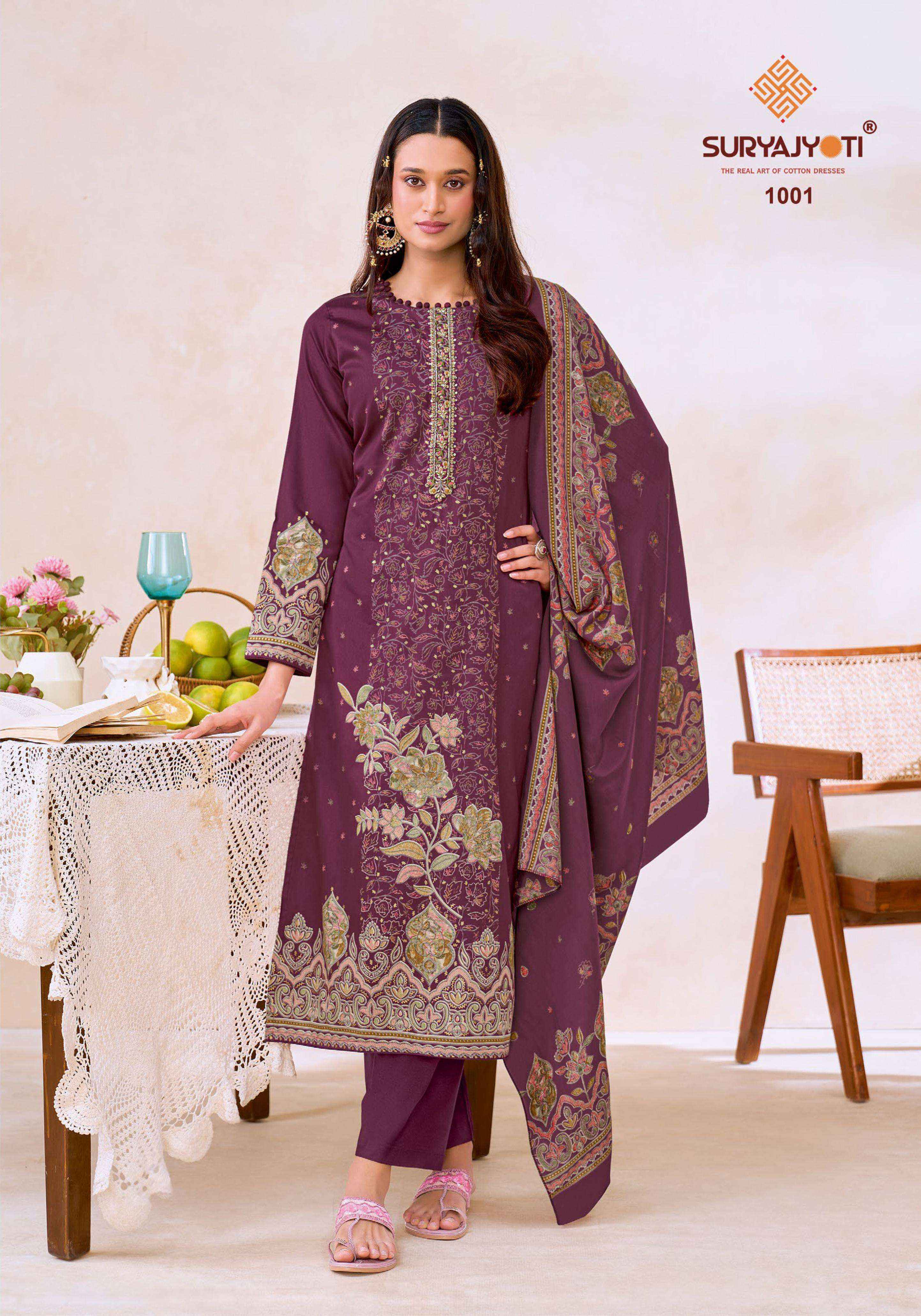 Suryajyoti Keshri Vol 1 Jam Satin Dress Material | Surat Textile Market ( 6 pcs Catalogue )