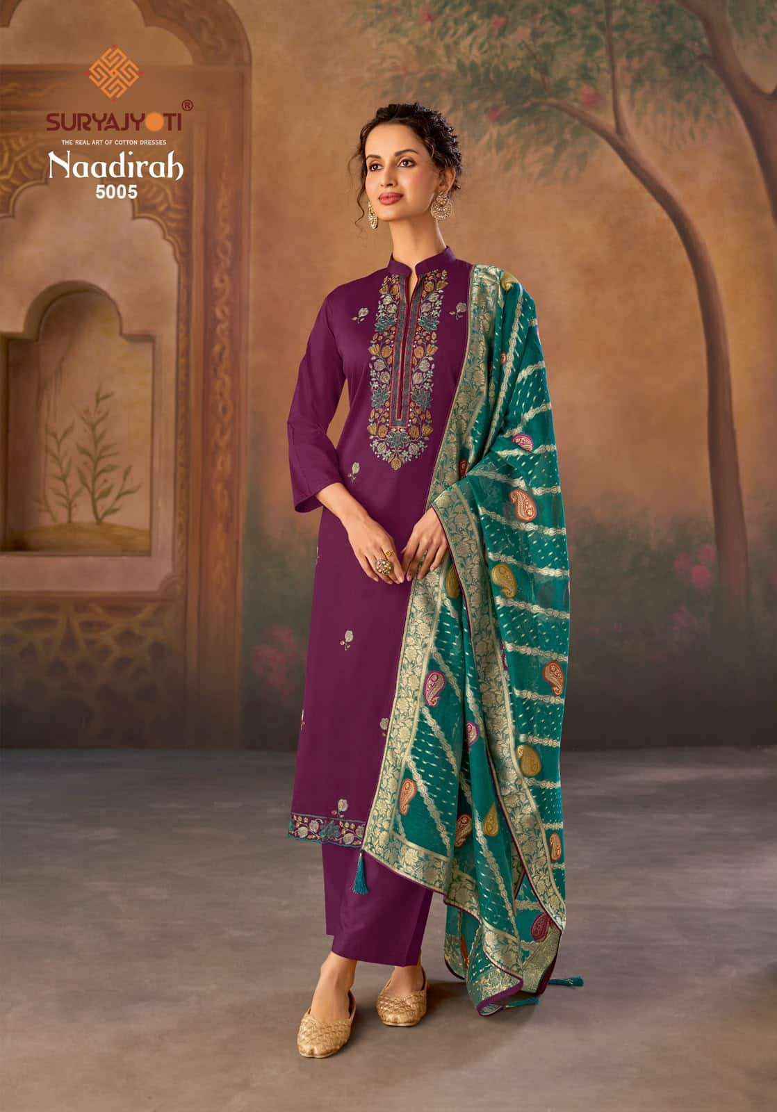 Suryajyoti Naadirah Vol 5 Fancy Jam Satin Latest Dress Material _ Wholesale Factory Rate ( 6 Pcs Catalog )