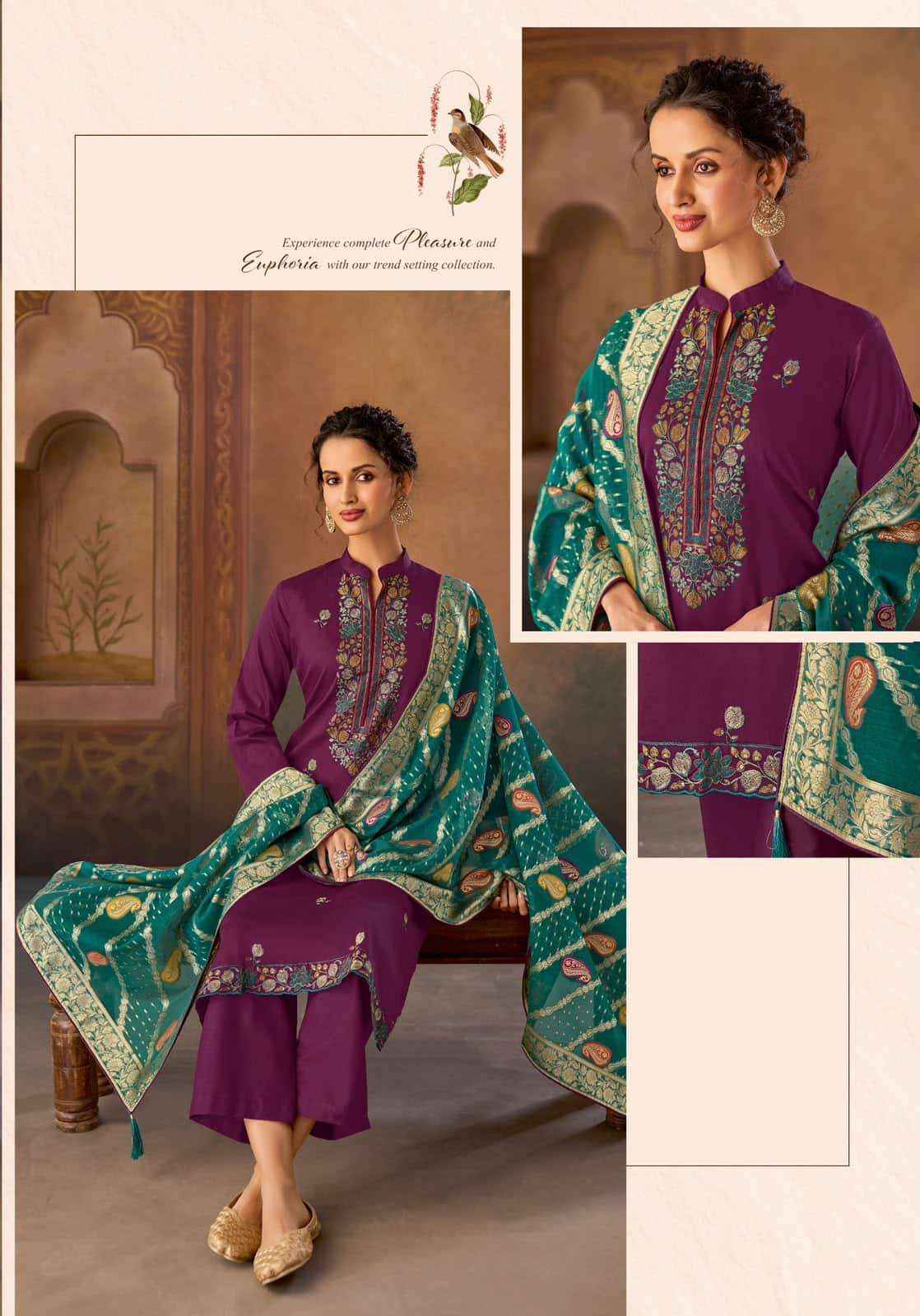 Suryajyoti Naadirah Vol 5 Fancy Jam Satin Latest Dress Material _ Wholesale Factory Rate ( 6 Pcs Catalog )