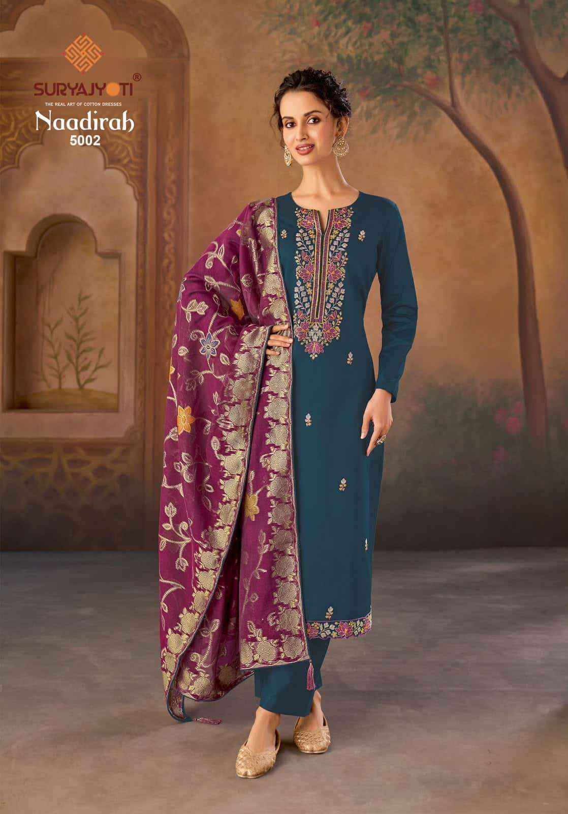 Suryajyoti Naadirah Vol 5 Fancy Jam Satin Latest Dress Material _ Wholesale Factory Rate ( 6 Pcs Catalog )