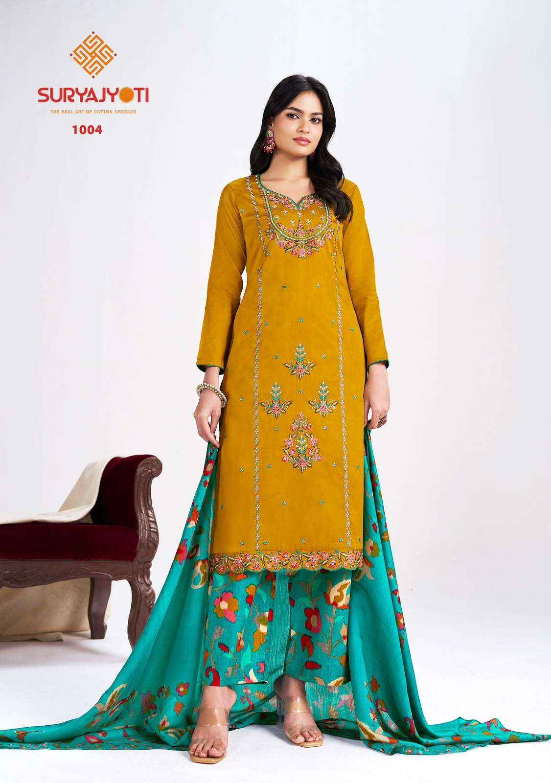 Suryajyoti Parakh Vol 1 - Jam Satin Salwar Suit Dress Material ( 6 Pcs Catalog )