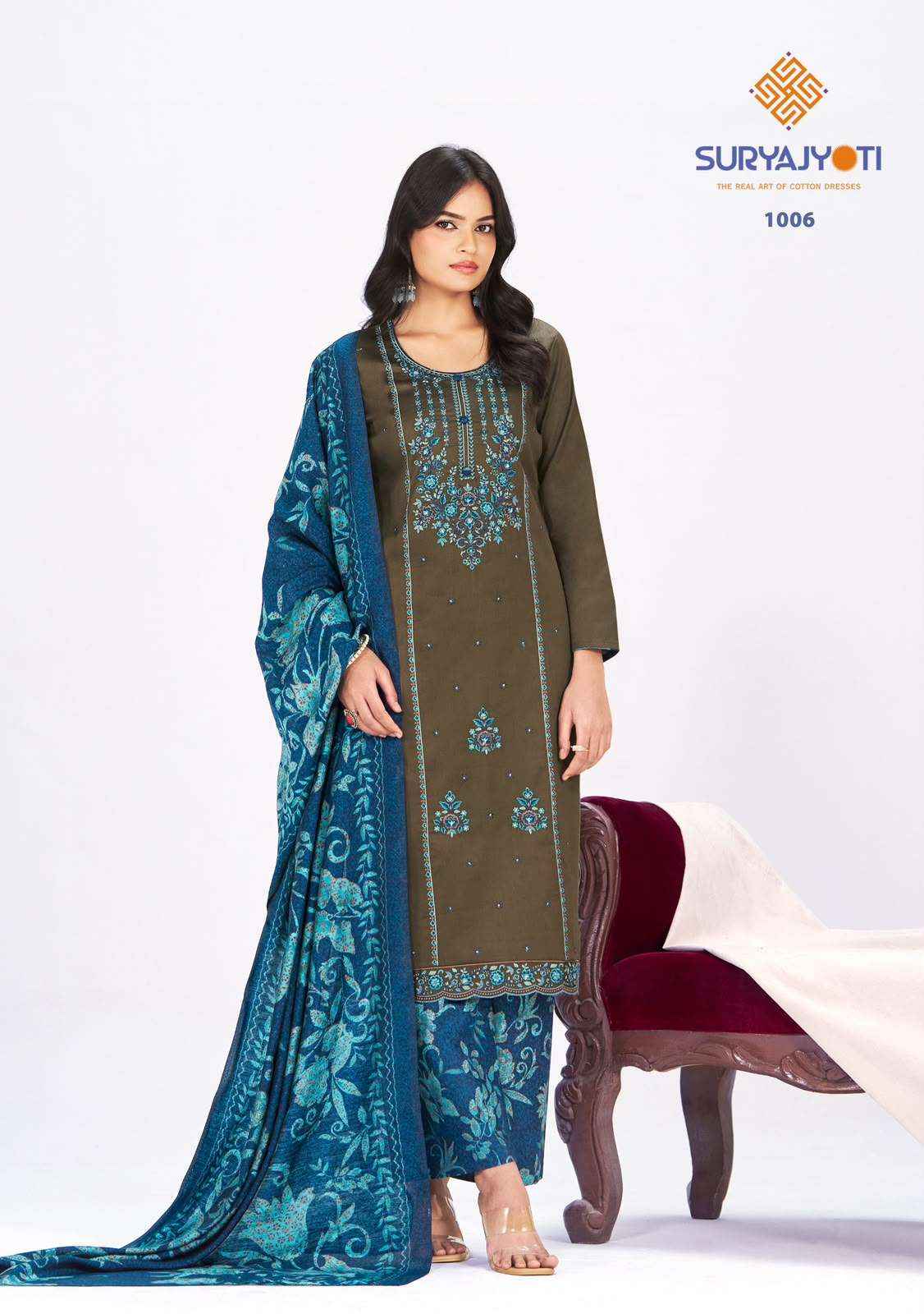 Suryajyoti Parakh Vol 1 - Jam Satin Salwar Suit Dress Material ( 6 Pcs Catalog )