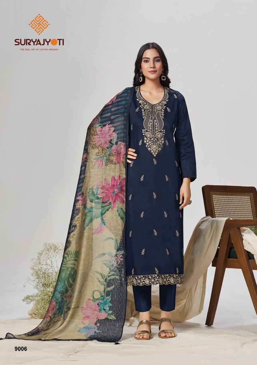 Suryajyoti Pashan Vol 9 Jam Satin Dress Material _ Wholesale Factory Rate ( 6 Pcs Catalog )