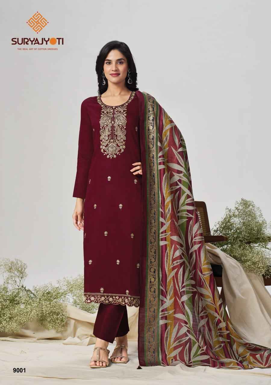 Suryajyoti Pashan Vol 9 Jam Satin Dress Material _ Wholesale Factory Rate ( 6 Pcs Catalog )