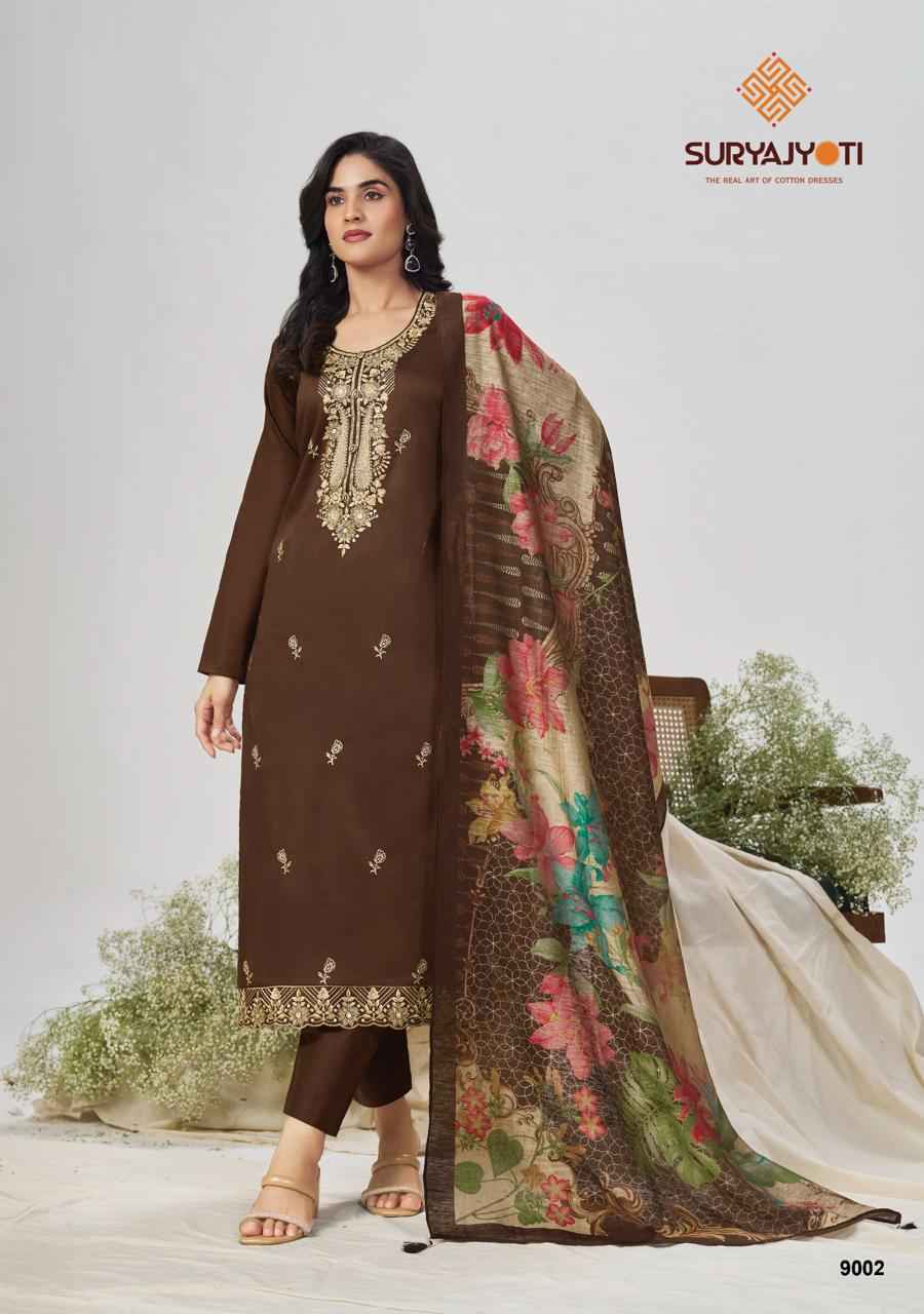 Suryajyoti Pashan Vol 9 Jam Satin Dress Material _ Wholesale Factory Rate ( 6 Pcs Catalog )