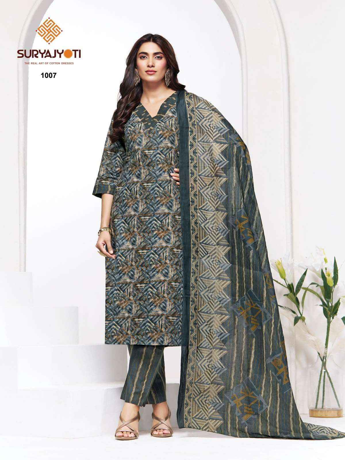 Suryajyoti Piyora Cotton Pure Lawn Ladies Dress Material, Surat Textile Wholesale ( 8 Pcs Catalogue )