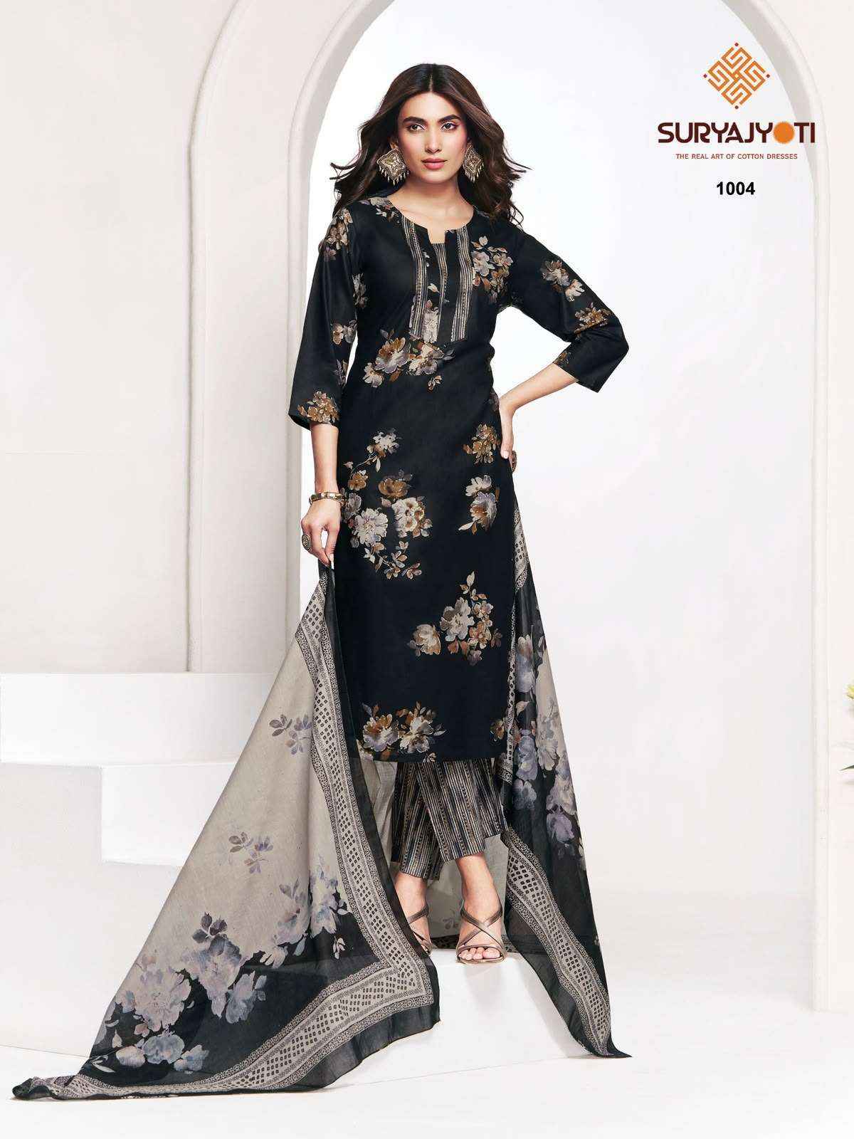 Suryajyoti Piyora Cotton Pure Lawn Ladies Dress Material, Surat Textile Wholesale ( 8 Pcs Catalogue )