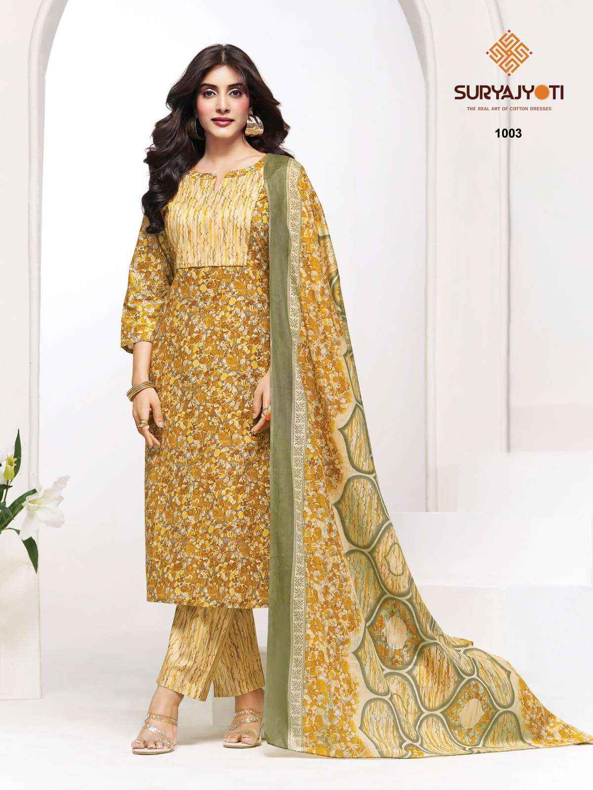 Suryajyoti Piyora Cotton Pure Lawn Ladies Dress Material, Surat Textile Wholesale ( 8 Pcs Catalogue )