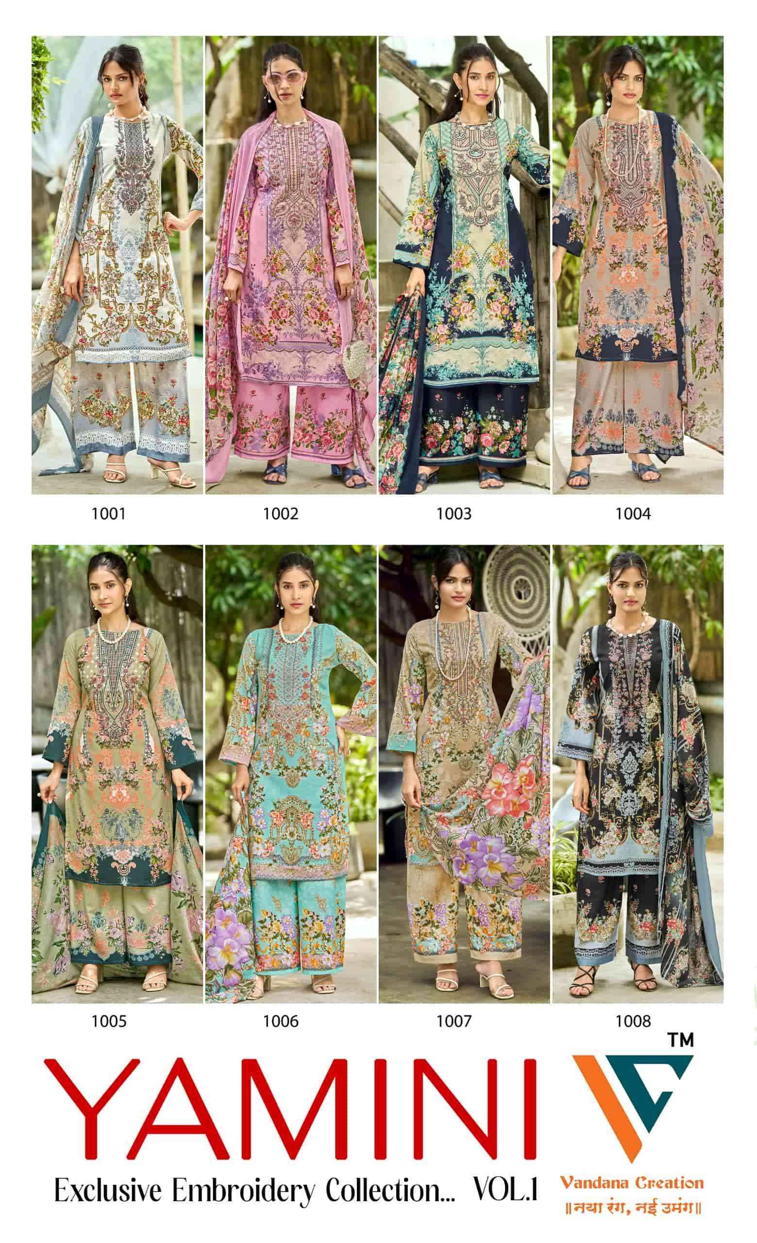 Vandana Fashion Yamini Vol 1 Fancy Cotton Dress Material _ Wholesale Factory Rate ( 8 Pcs Catalog )