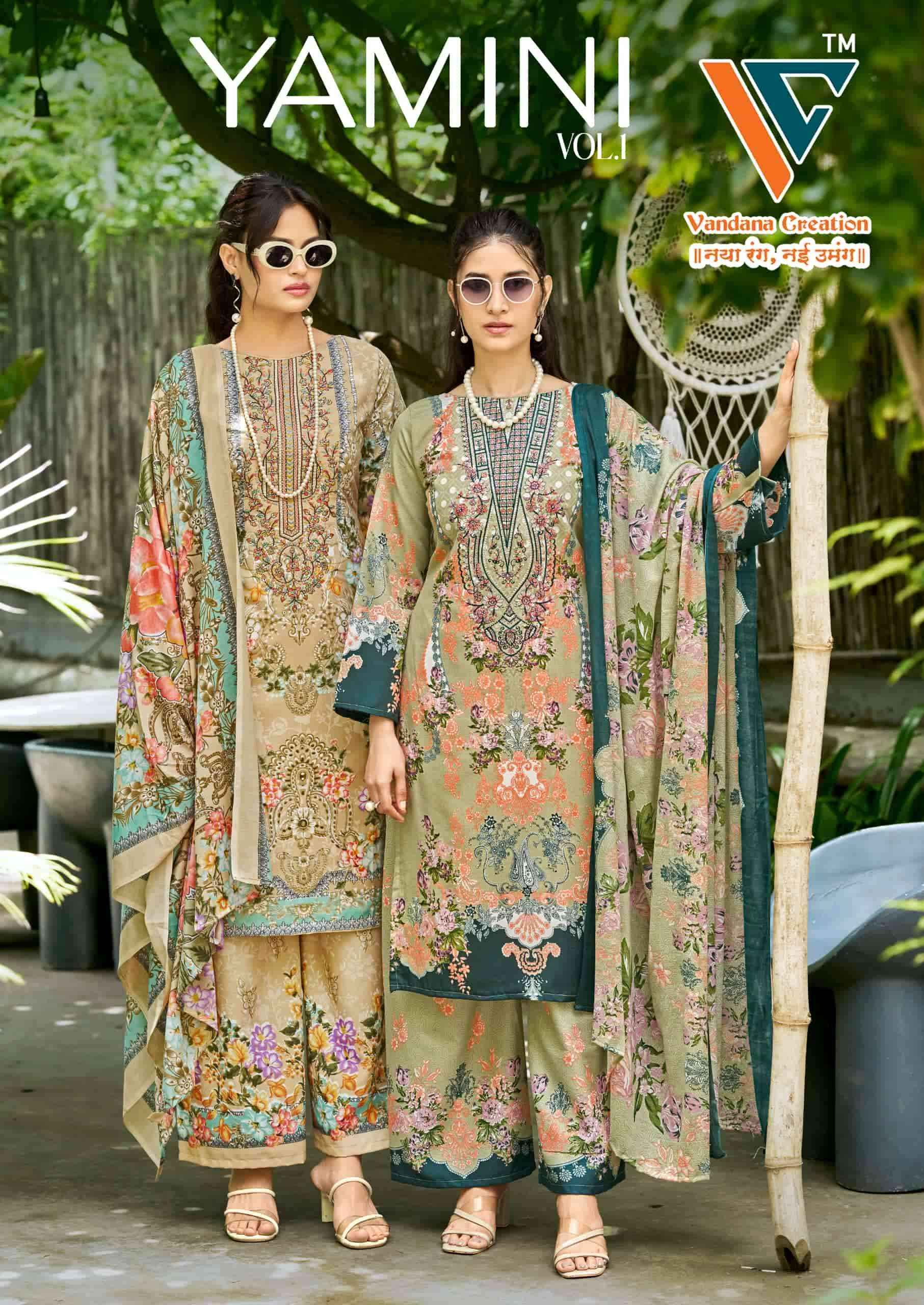 Vandana Fashion Yamini Vol 1 Fancy Cotton Dress Material _ Wholesale Factory Rate ( 8 Pcs Catalog )