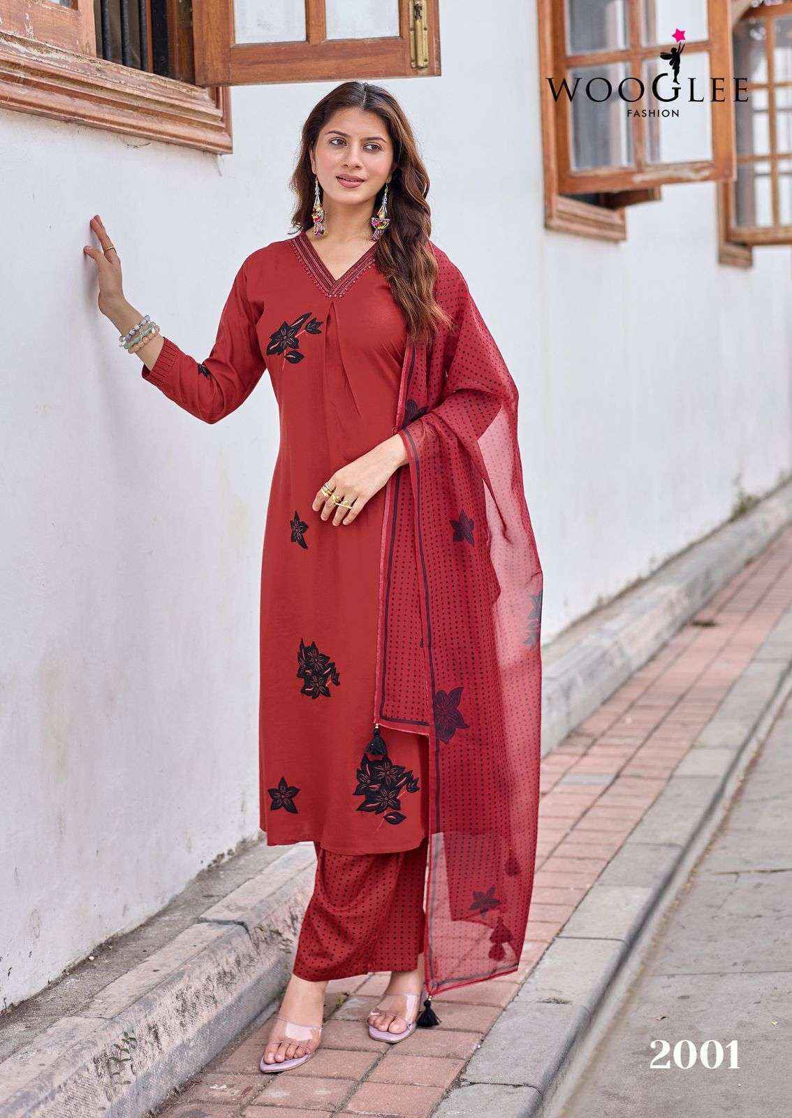 Wooglee Fashion Vasudha Rayon Kurti | surat textile market ( 6 pcs Catalogue )