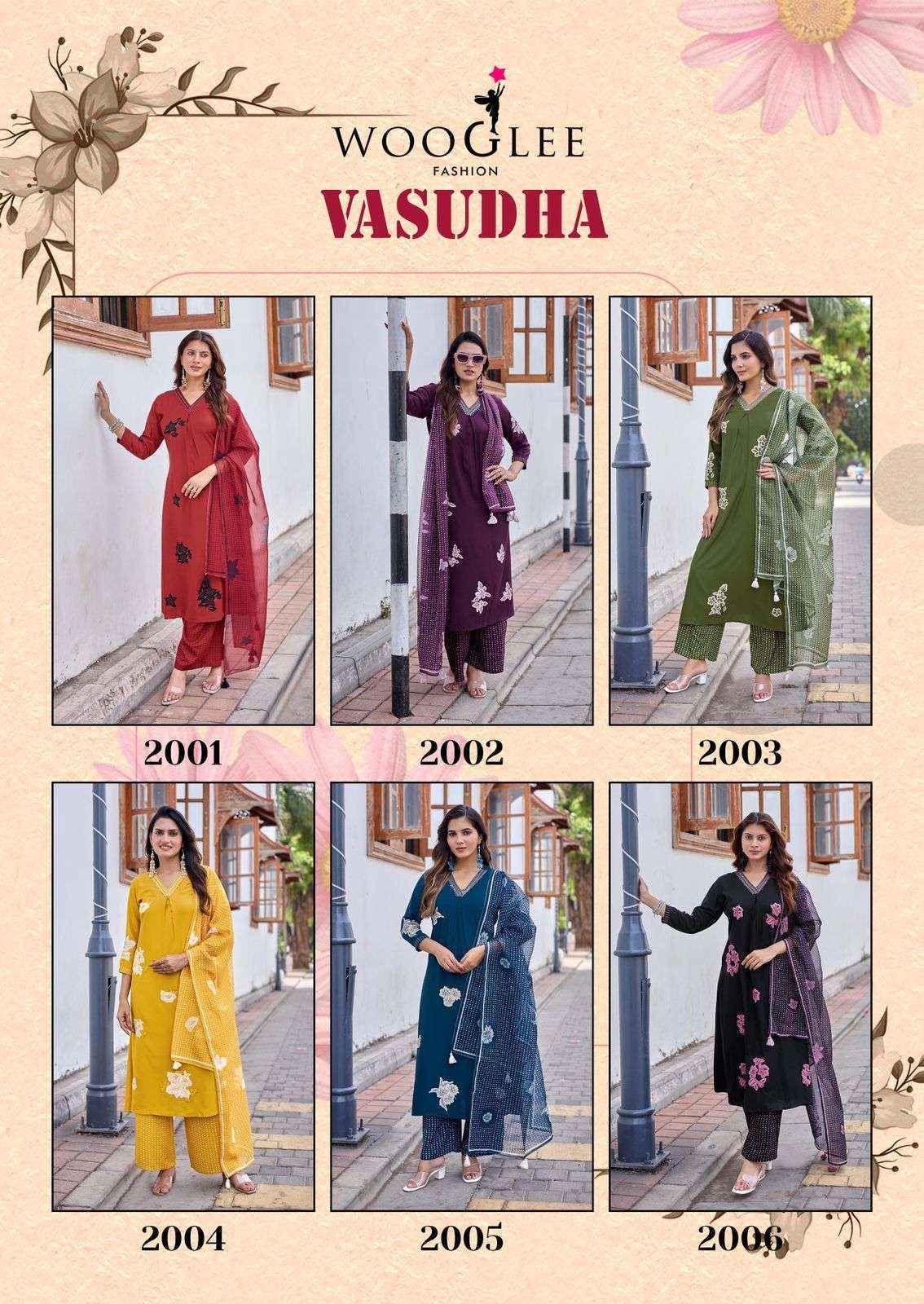 Wooglee Fashion Vasudha Rayon Kurti | surat textile market ( 6 pcs Catalogue )
