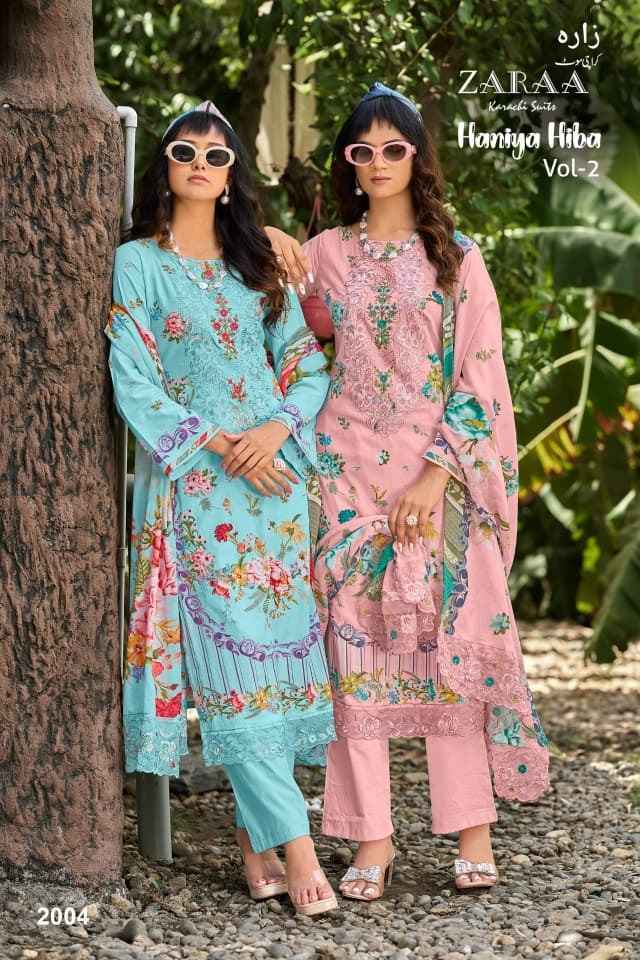 Zaraa Bushra Haniya Hiba Vol 2 Camric Dress Material - Wholesale Textile Market ( 4 pcs Catalogue )
