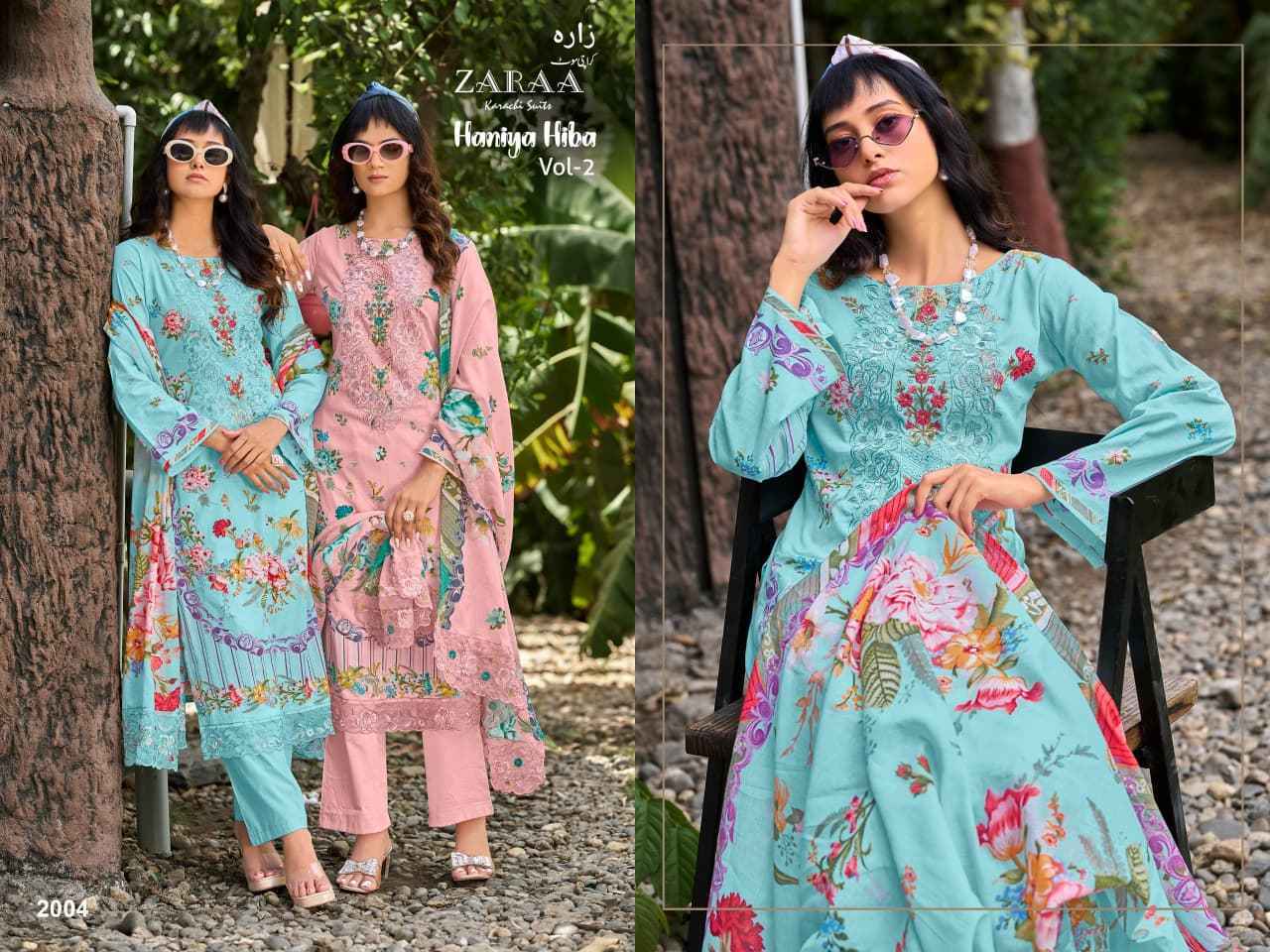 Zaraa Bushra Haniya Hiba Vol 2 Camric Dress Material - Wholesale Textile Market ( 4 pcs Catalogue )