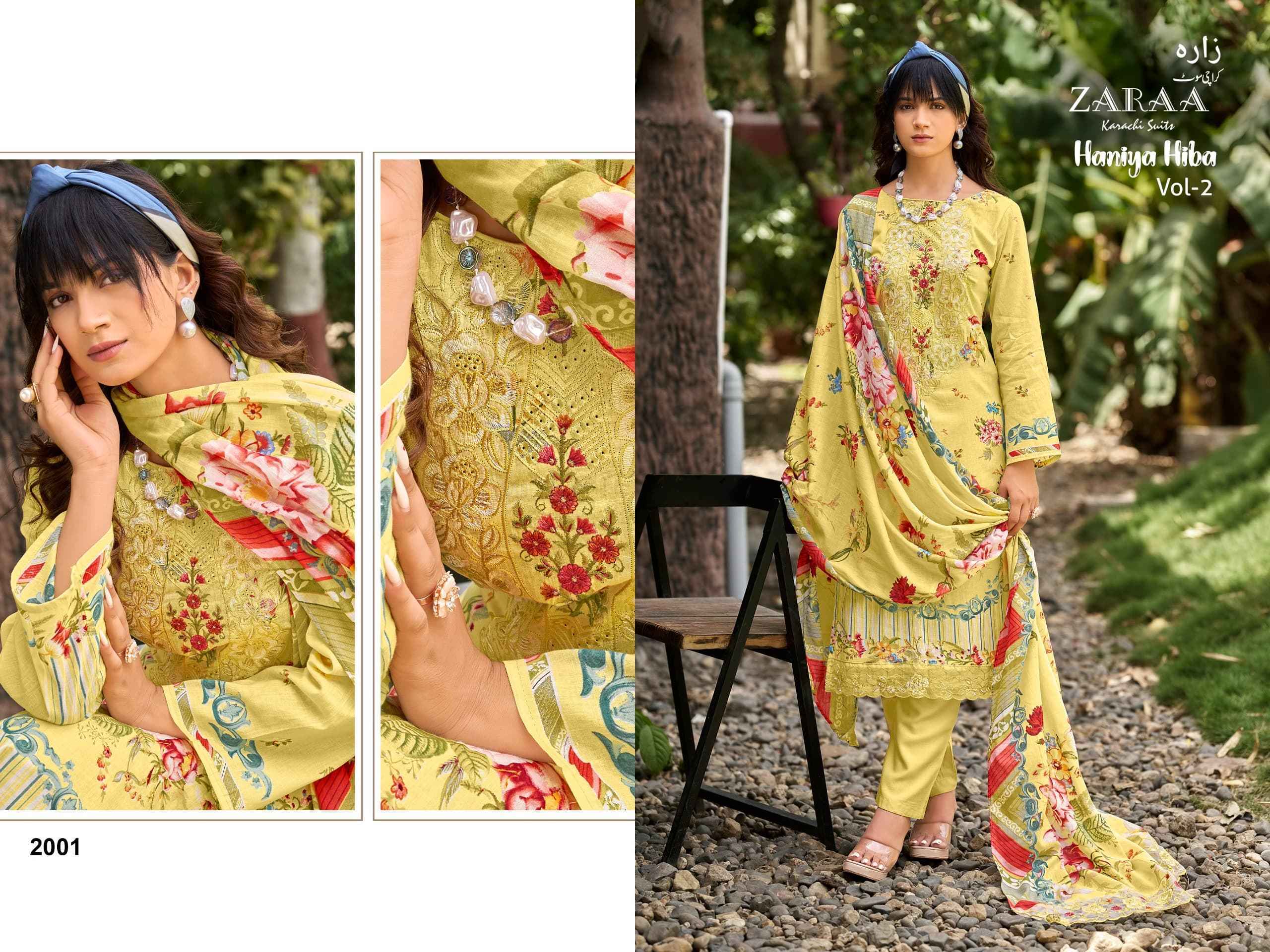 Zaraa Bushra Haniya Hiba Vol 2 Camric Dress Material - Wholesale Textile Market ( 4 pcs Catalogue )
