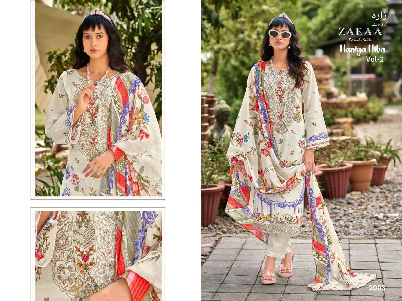 Zaraa Bushra Haniya Hiba Vol 2 Camric Dress Material - Wholesale Textile Market ( 4 pcs Catalogue )