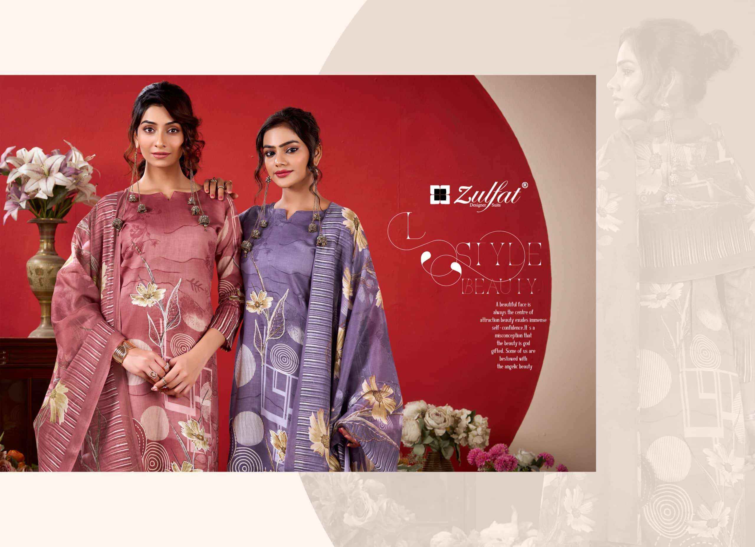 Zulfat Roshni Vol 2 Pure Jam Cotton Dress Material _ Wholesale Factory Rate ( 4 Pcs Catalog )