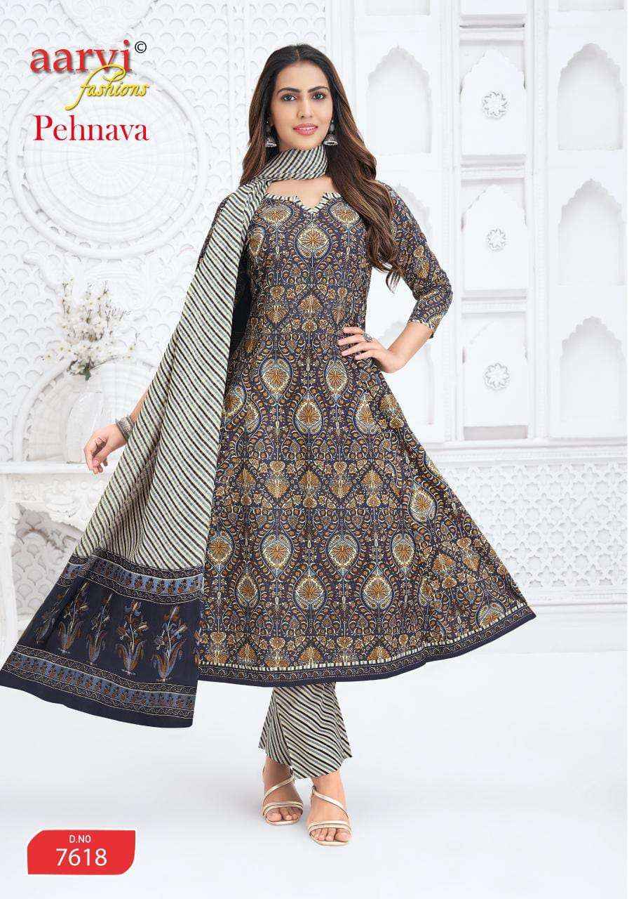 Aarvi Fashion Pehnava Vol 2 Cotton Anarkali Suits 8 Pcs Catalog