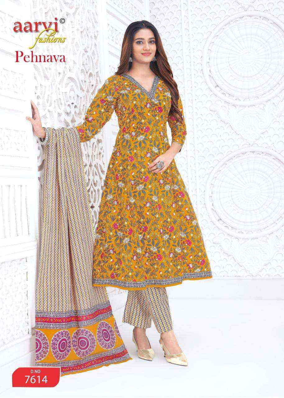 Aarvi Fashion Pehnava Vol 2 Cotton Anarkali Suits 8 Pcs Catalog