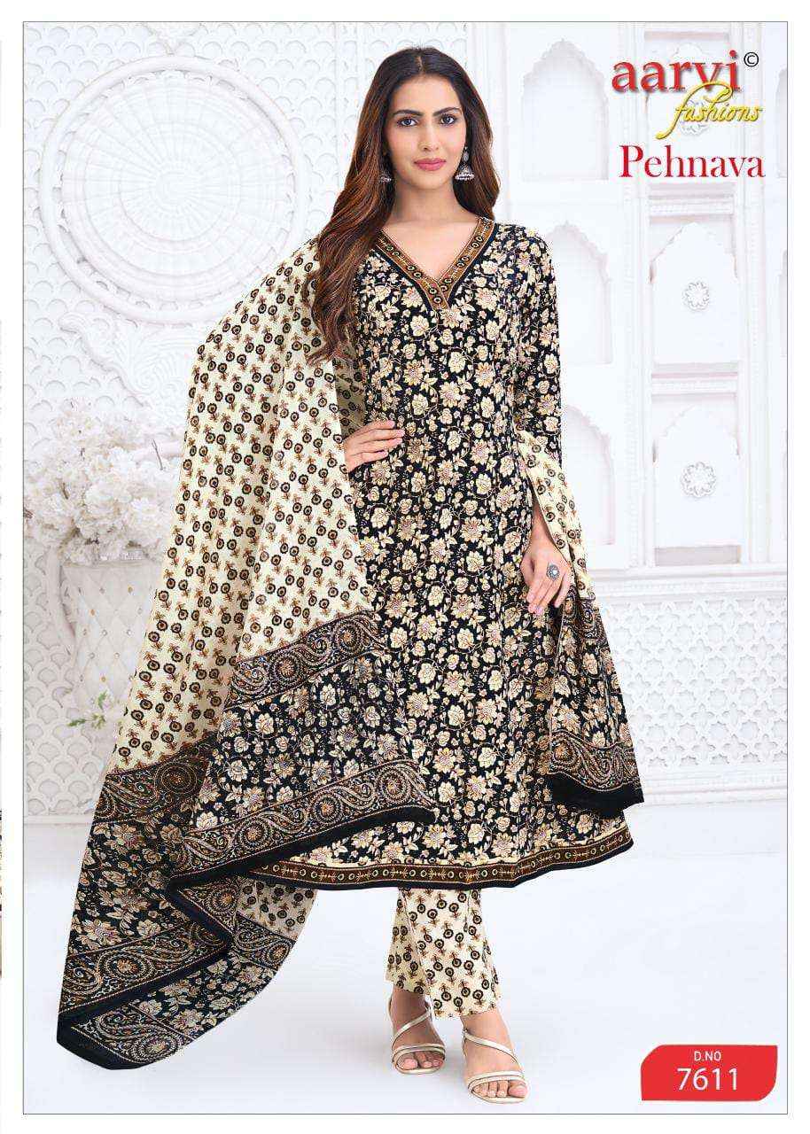Aarvi Fashion Pehnava Vol 2 Cotton Anarkali Suits 8 Pcs Catalog