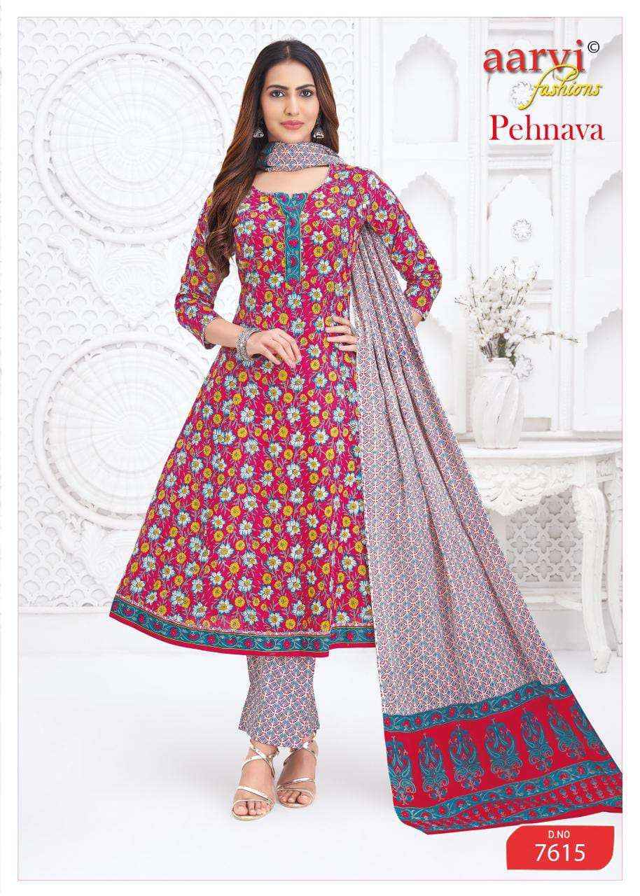 Aarvi Fashion Pehnava Vol 2 Cotton Anarkali Suits 8 Pcs Catalog