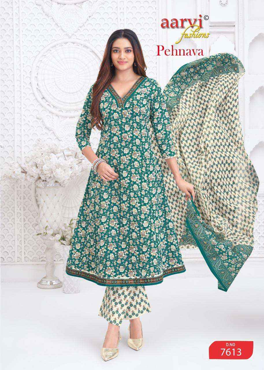 Aarvi Fashion Pehnava Vol 2 Cotton Anarkali Suits 8 Pcs Catalog