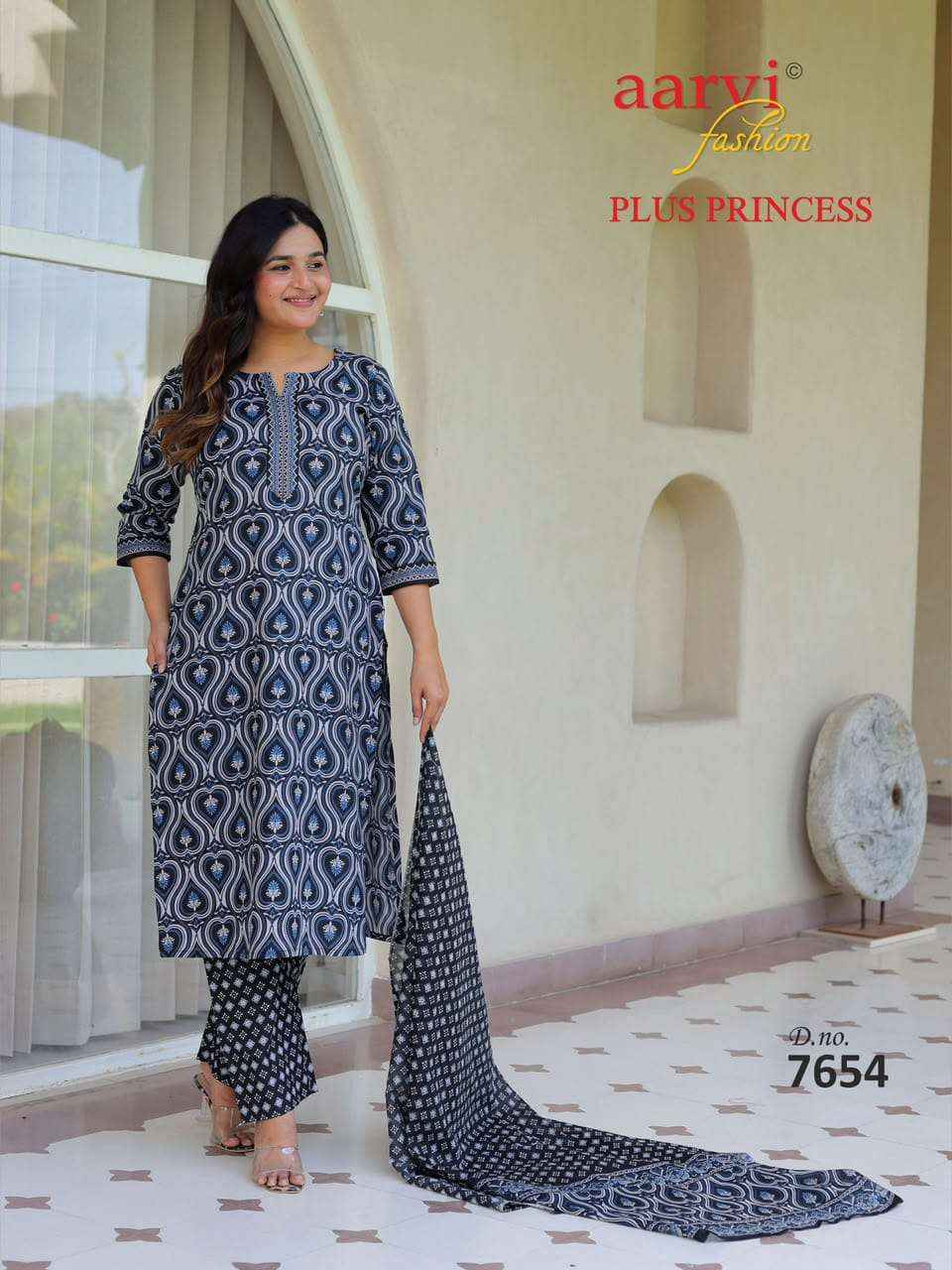 Aarvi Fashion Plus Princess Vol 6 Pure Cotton Readymade Suits 8 Pcs Catalog