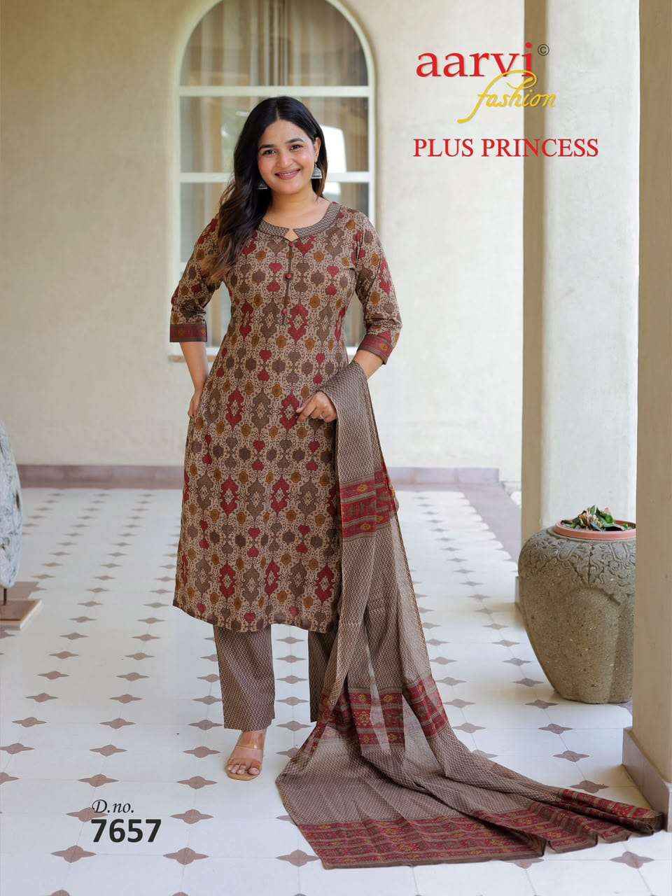 Aarvi Fashion Plus Princess Vol 6 Pure Cotton Readymade Suits 8 Pcs Catalog