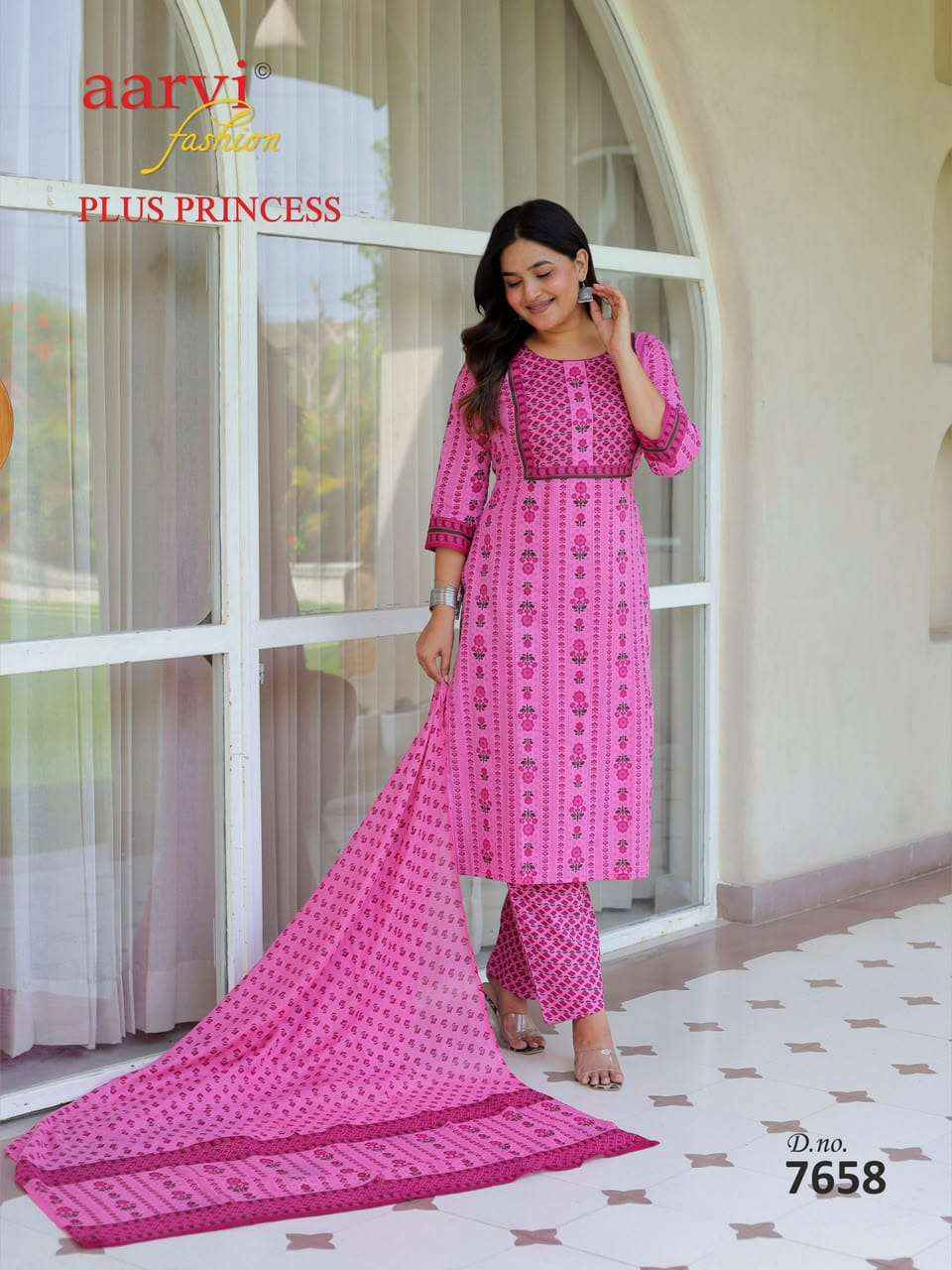 Aarvi Fashion Plus Princess Vol 6 Pure Cotton Readymade Suits 8 Pcs Catalog