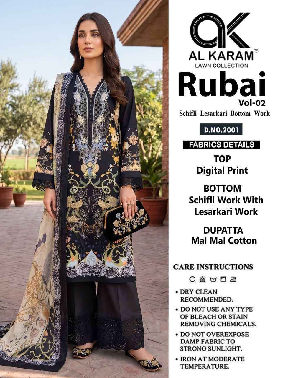 Al Karam Rubai Vol 2 Cotton Dress Material 6 pcs Catalog