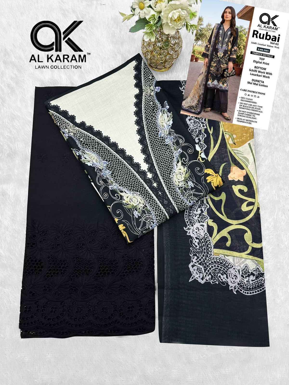 Al Karam Rubai Vol 2 Cotton Dress Material 6 pcs Catalog