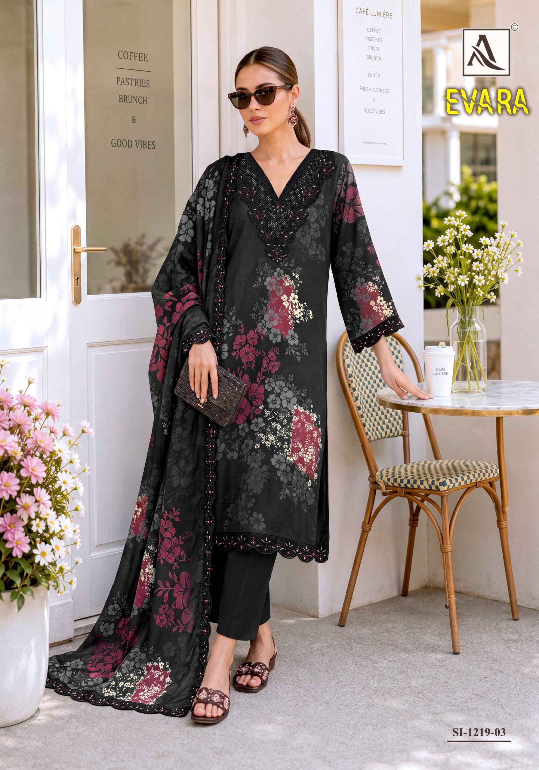 Alok Evara Viscose Maslin Dress Material 6 pcs Catalogue