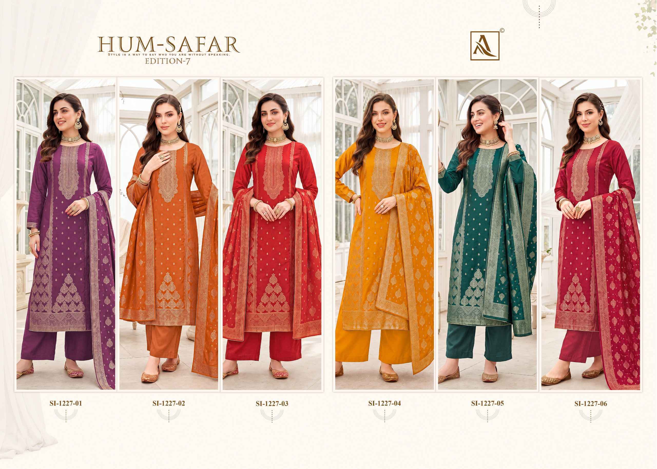 Alok Hum-Safar Edition 7 Viscose Maslin Dress Material _ Wholesale Factory Rate ( 6 Pcs Catalog )