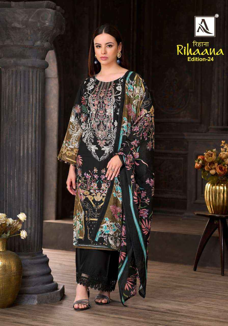 Alok Rihaana Edition 24 Cambric Cotton Dress Material 8 pcs Catalog
