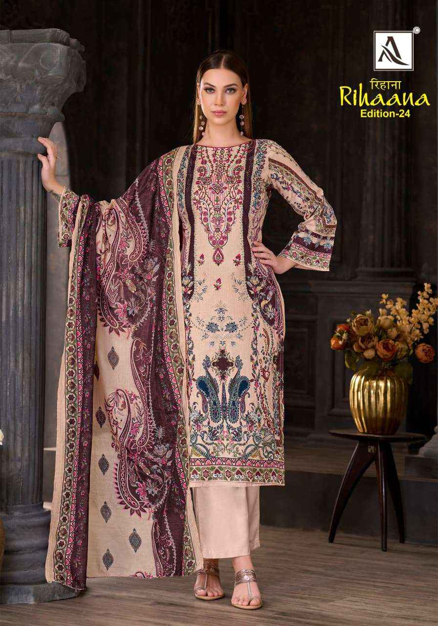 Alok Rihaana Edition 24 Cambric Cotton Dress Material 8 pcs Catalog