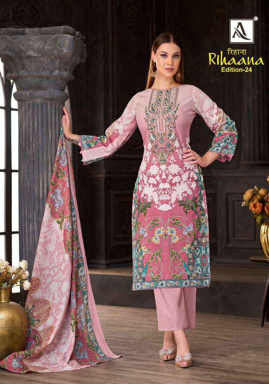 Alok Rihaana Edition 24 Cambric Cotton Dress Material 8 pcs Catalog