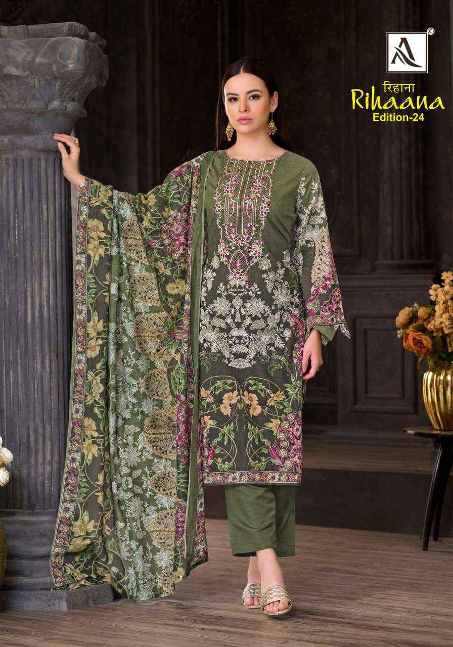 Alok Rihaana Edition 24 Cambric Cotton Dress Material 8 pcs Catalog