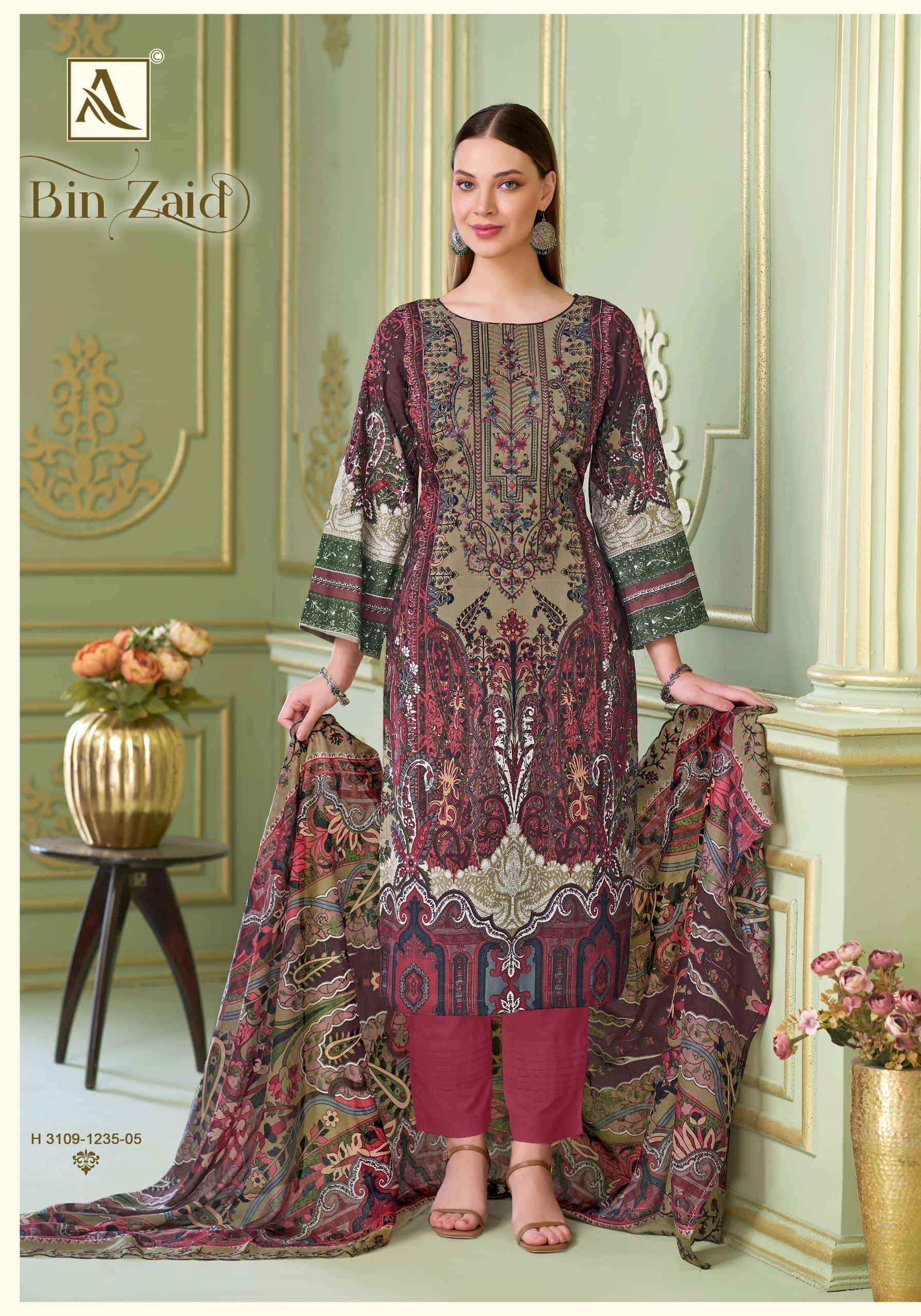 Alok Suit Bin Zaid Premium Cotton Dress Material 8 Pcs Catalog 