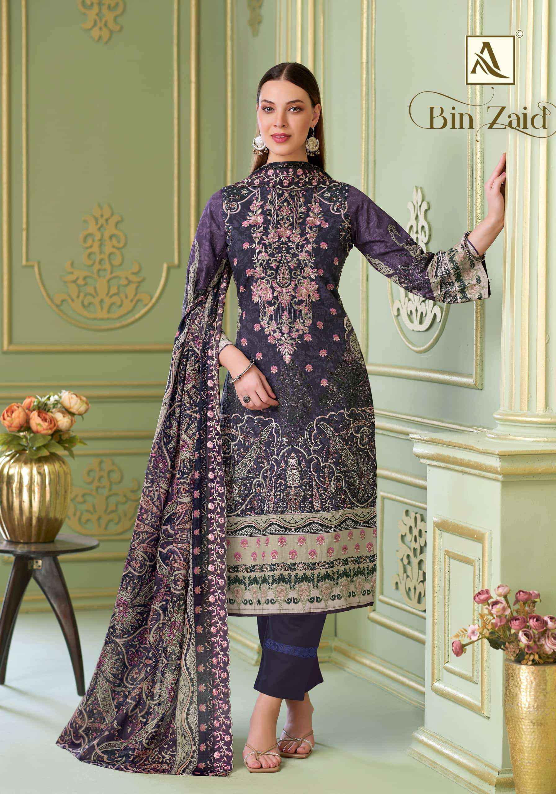 Alok Suit Bin Zaid Premium Cotton Dress Material 8 Pcs Catalog 