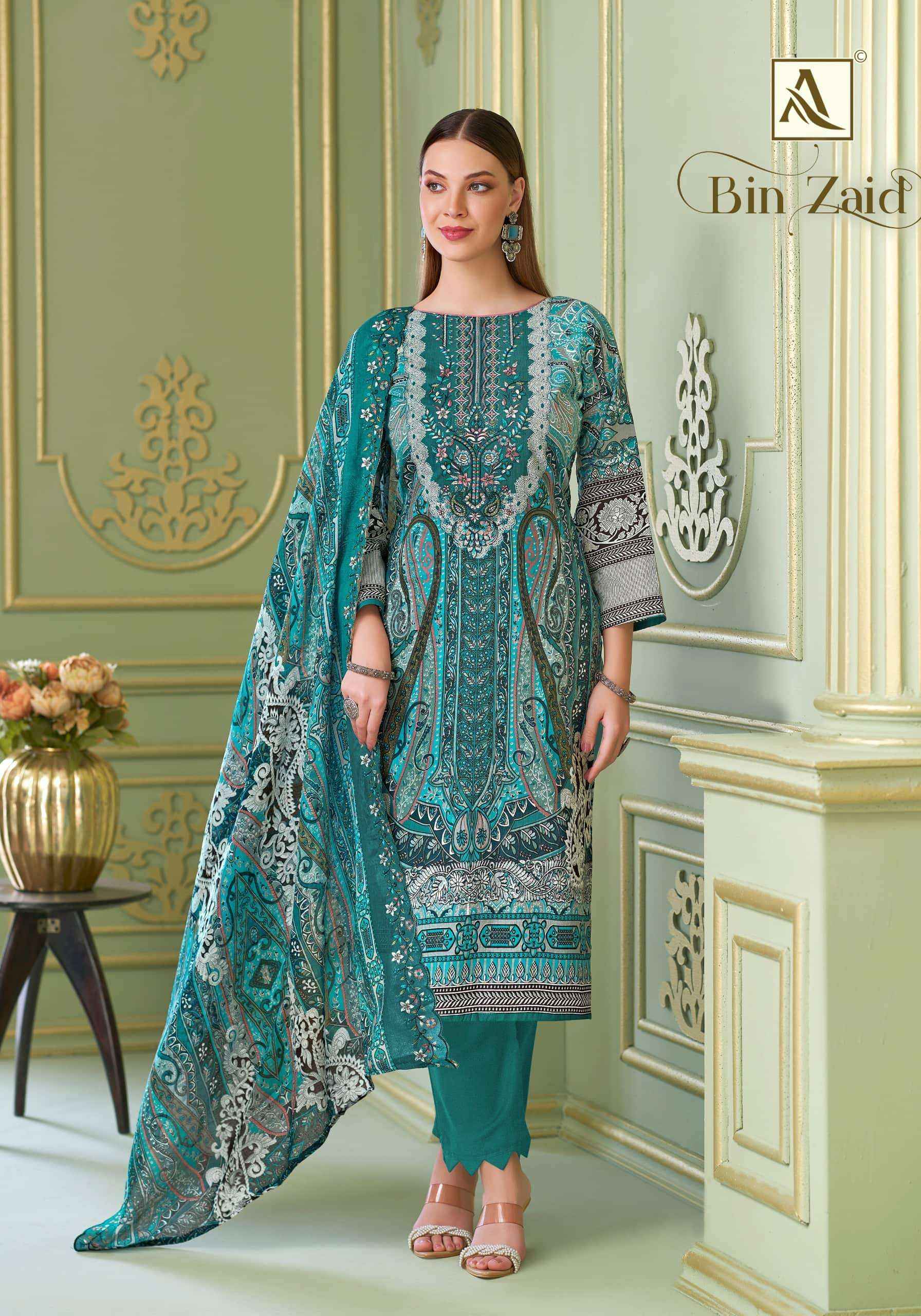 Alok Suit Bin Zaid Premium Cotton Dress Material 8 Pcs Catalog 