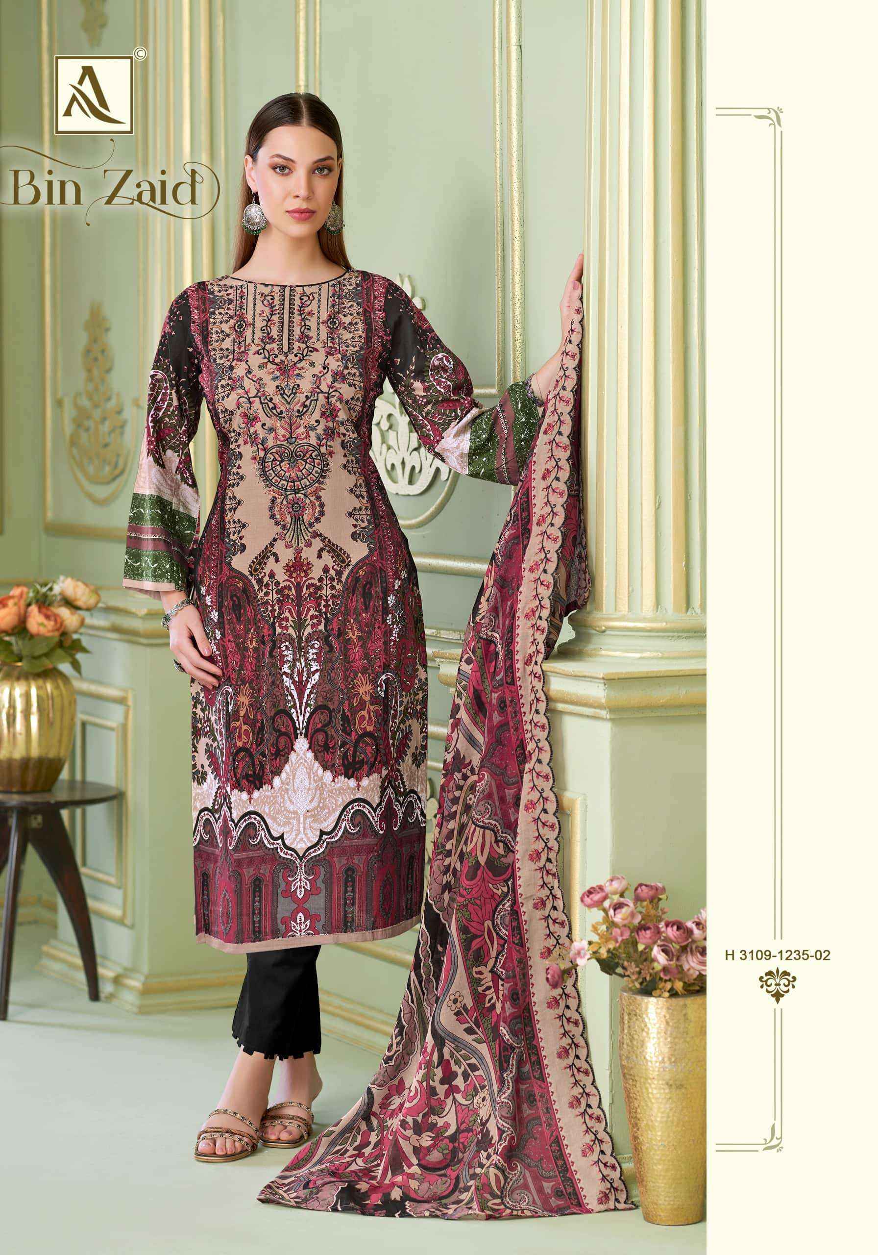 Alok Suit Bin Zaid Premium Cotton Dress Material 8 Pcs Catalog 
