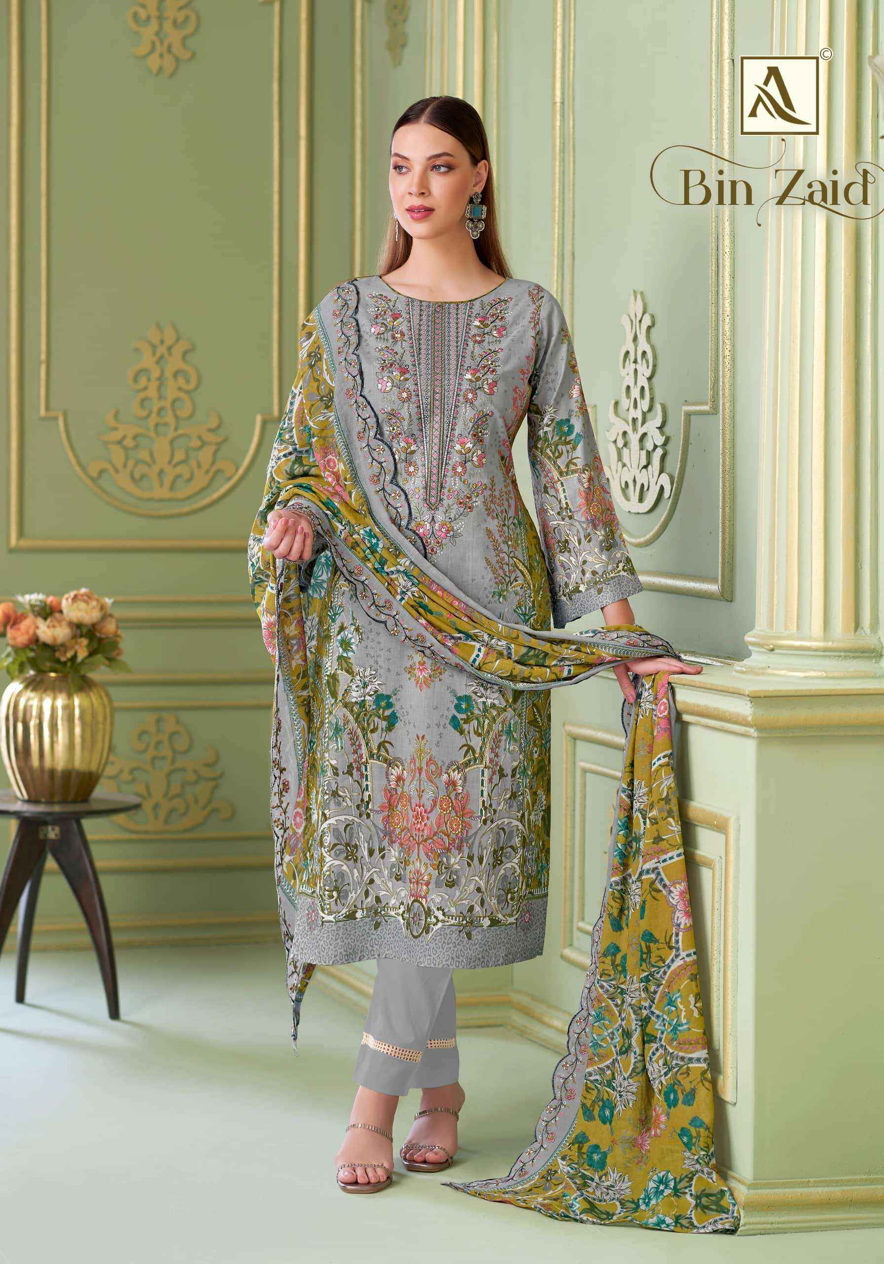 Alok Suit Bin Zaid Premium Cotton Dress Material 8 Pcs Catalog 