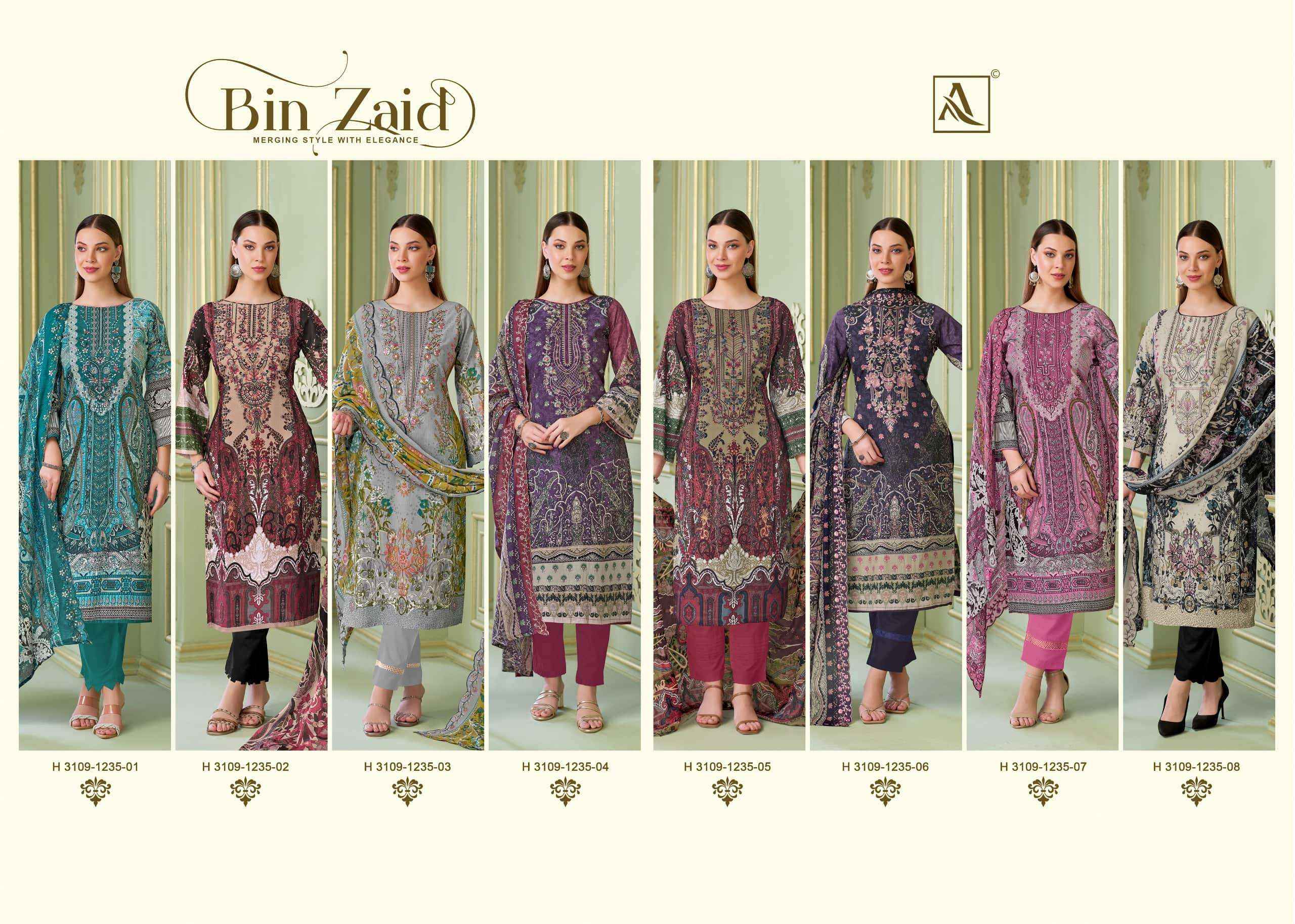 Alok Suit Bin Zaid Premium Cotton Dress Material 8 Pcs Catalog 
