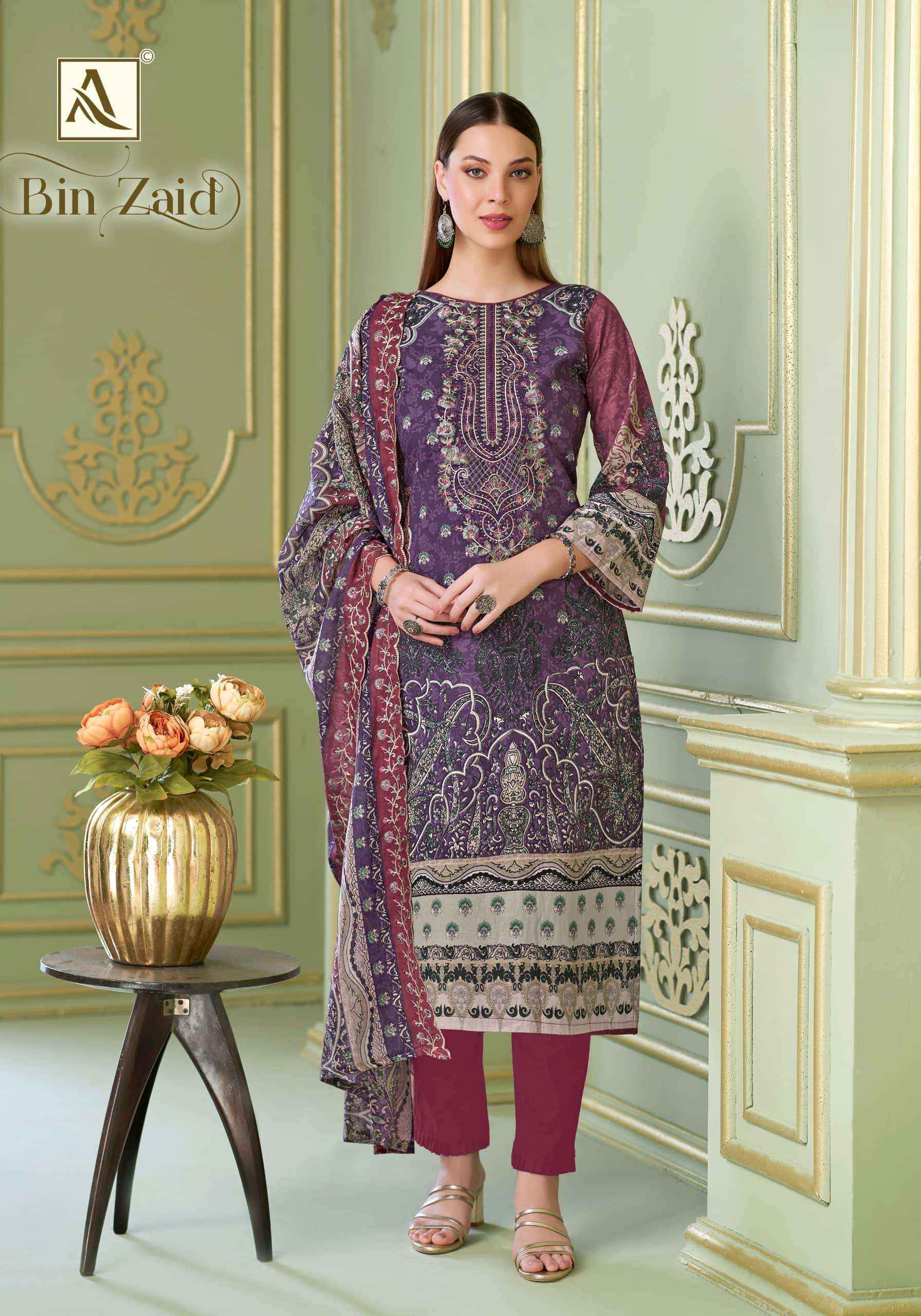 Alok Suit Bin Zaid Premium Cotton Dress Material 8 Pcs Catalog 
